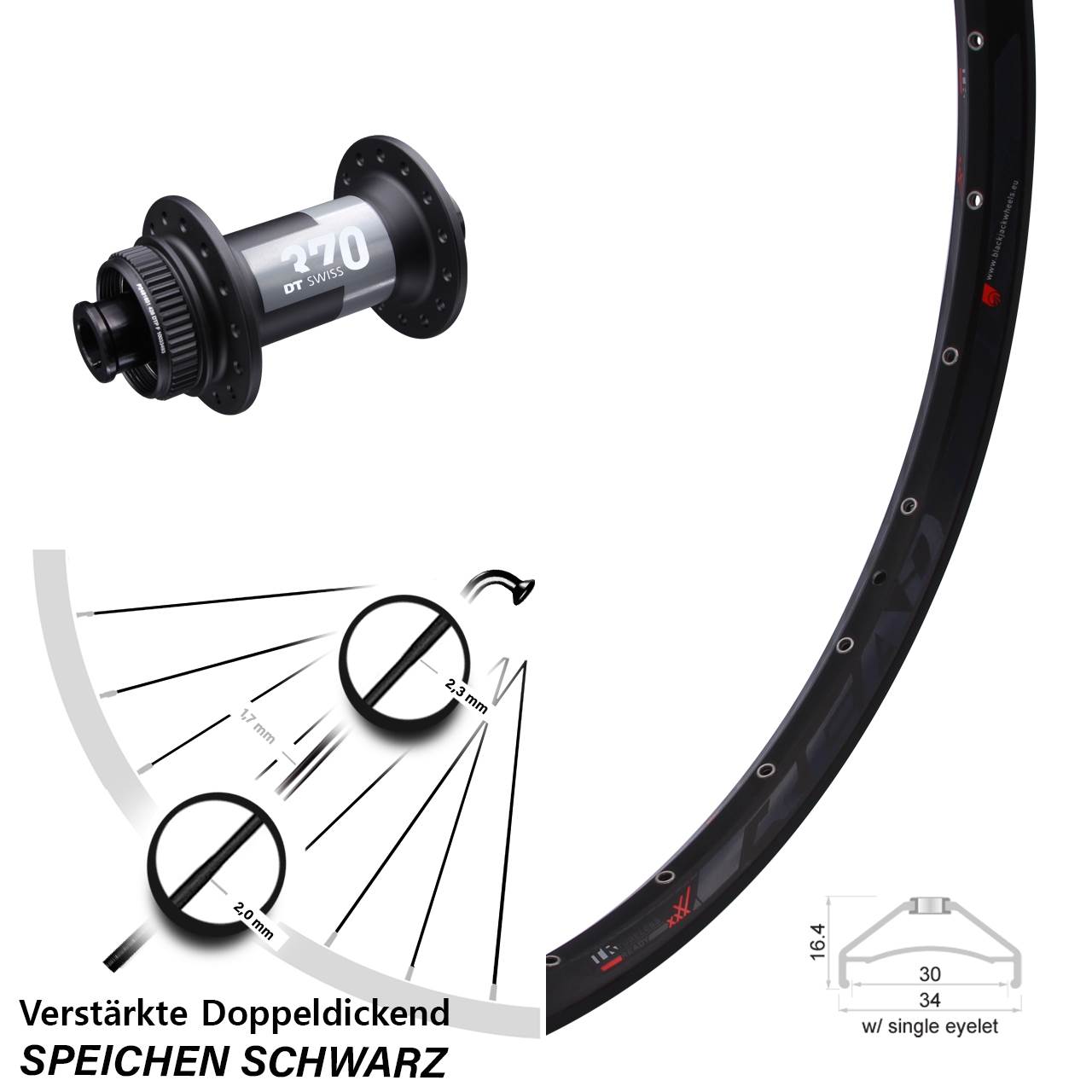 Rodi Ready 30 DT Swiss 370 650B Centerlock Vorderrad 15x100