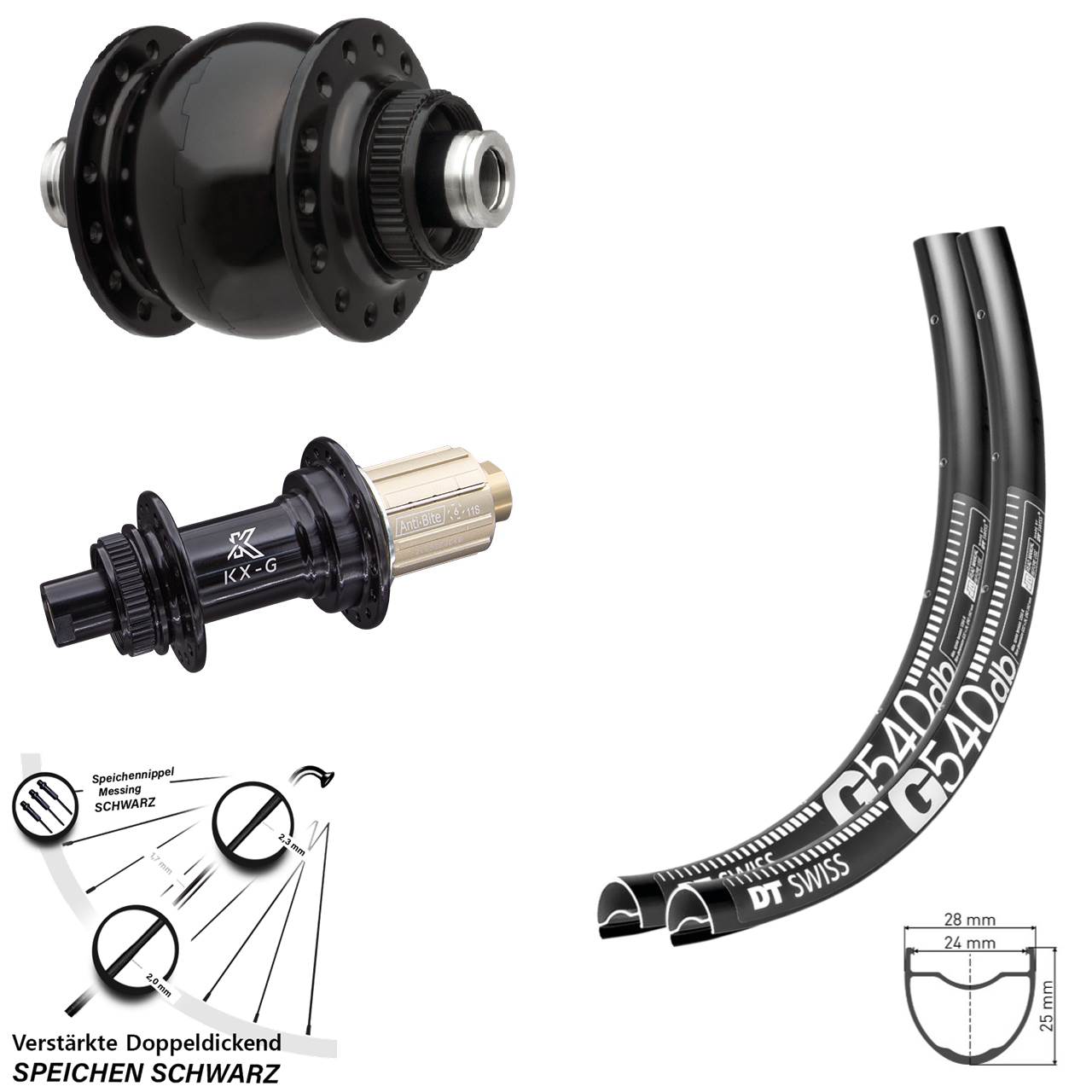 DT Swiss G 540 KX-G SON 28 29 Zoll Laufradsatz Centerlock 12x100/142 8-12 fach HG
