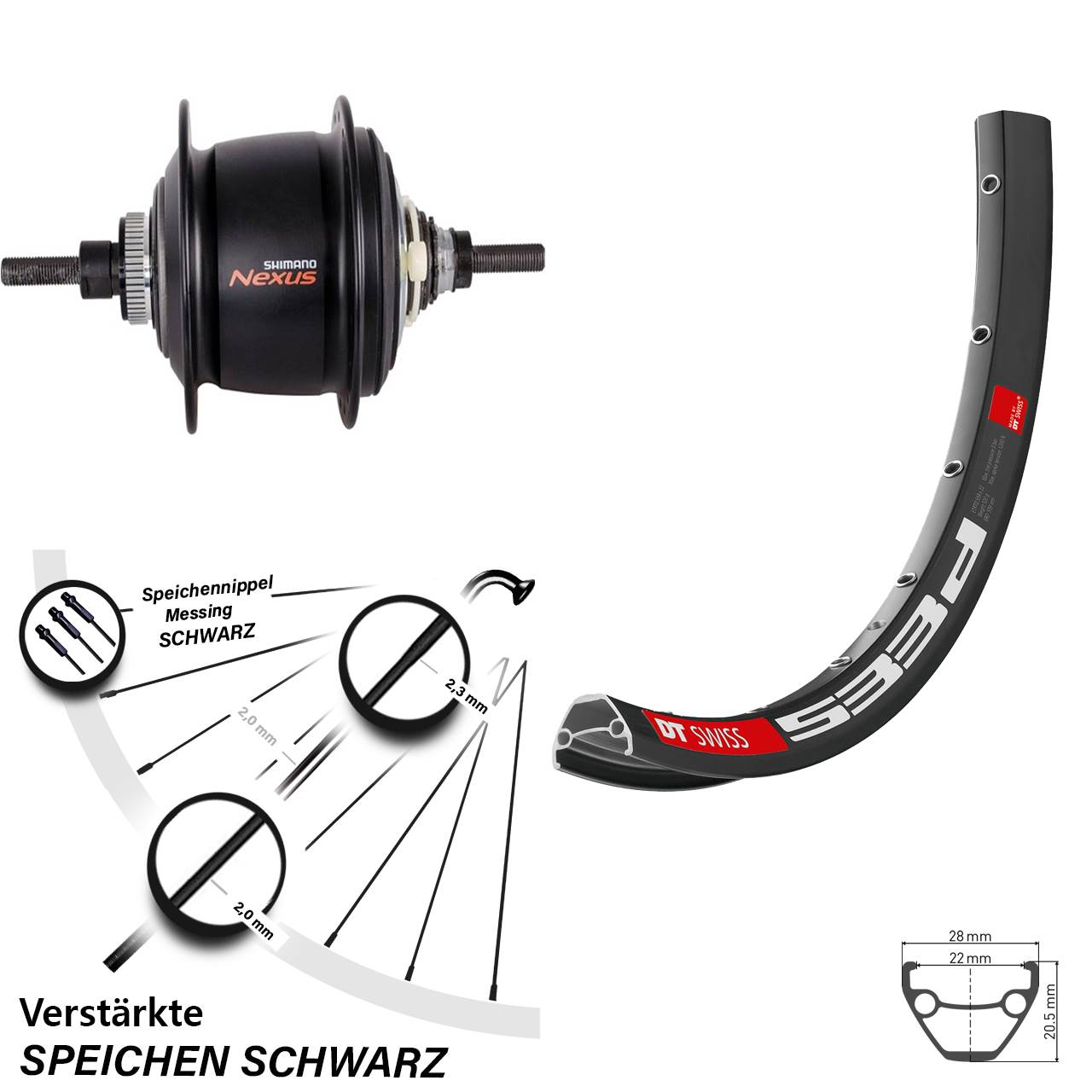 27,5 Zoll Hinterrad DT Swiss 533 8-Gang Centerlock