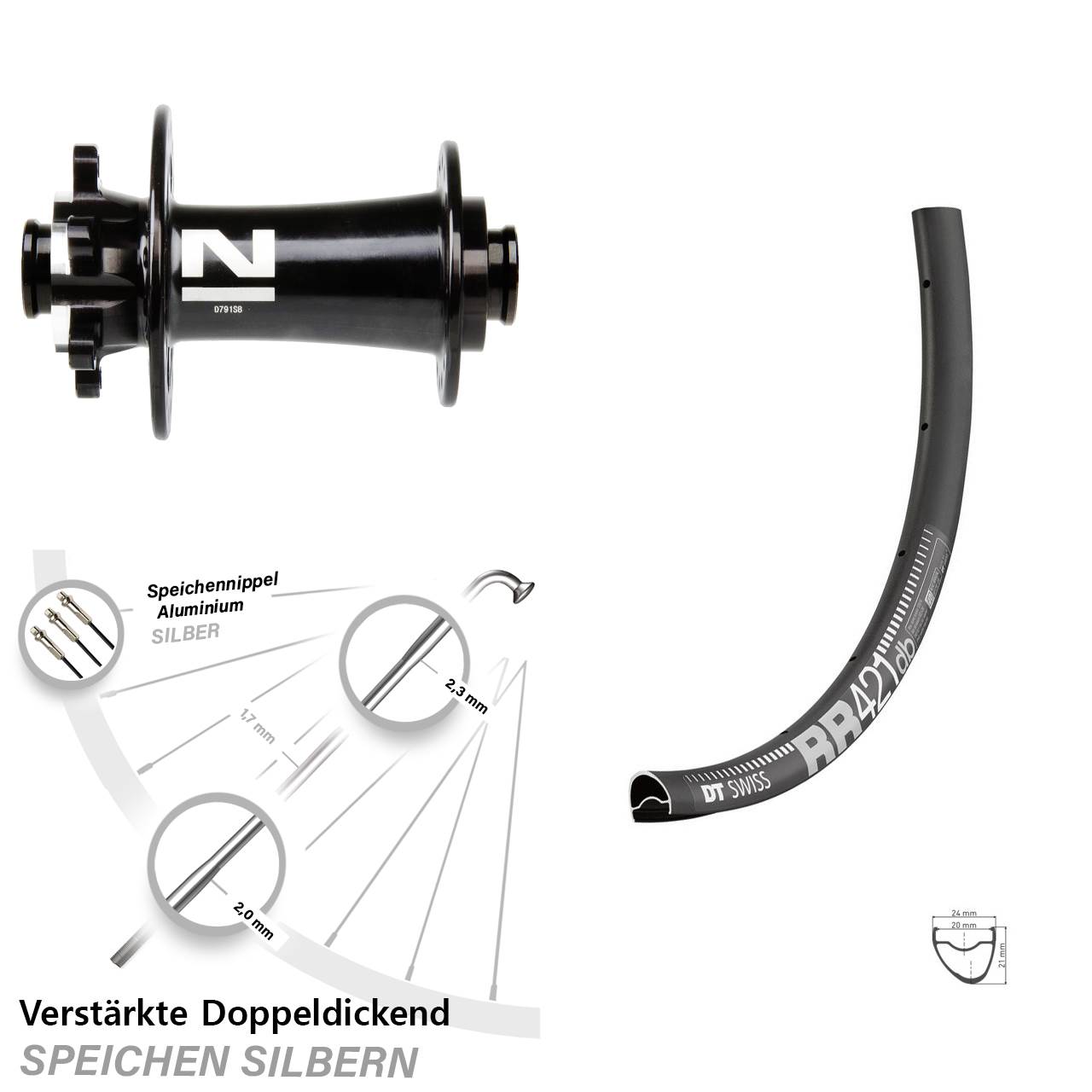 DT Swiss RR 421 Novatec D791 28 Zoll Disc Laufrad 12x100