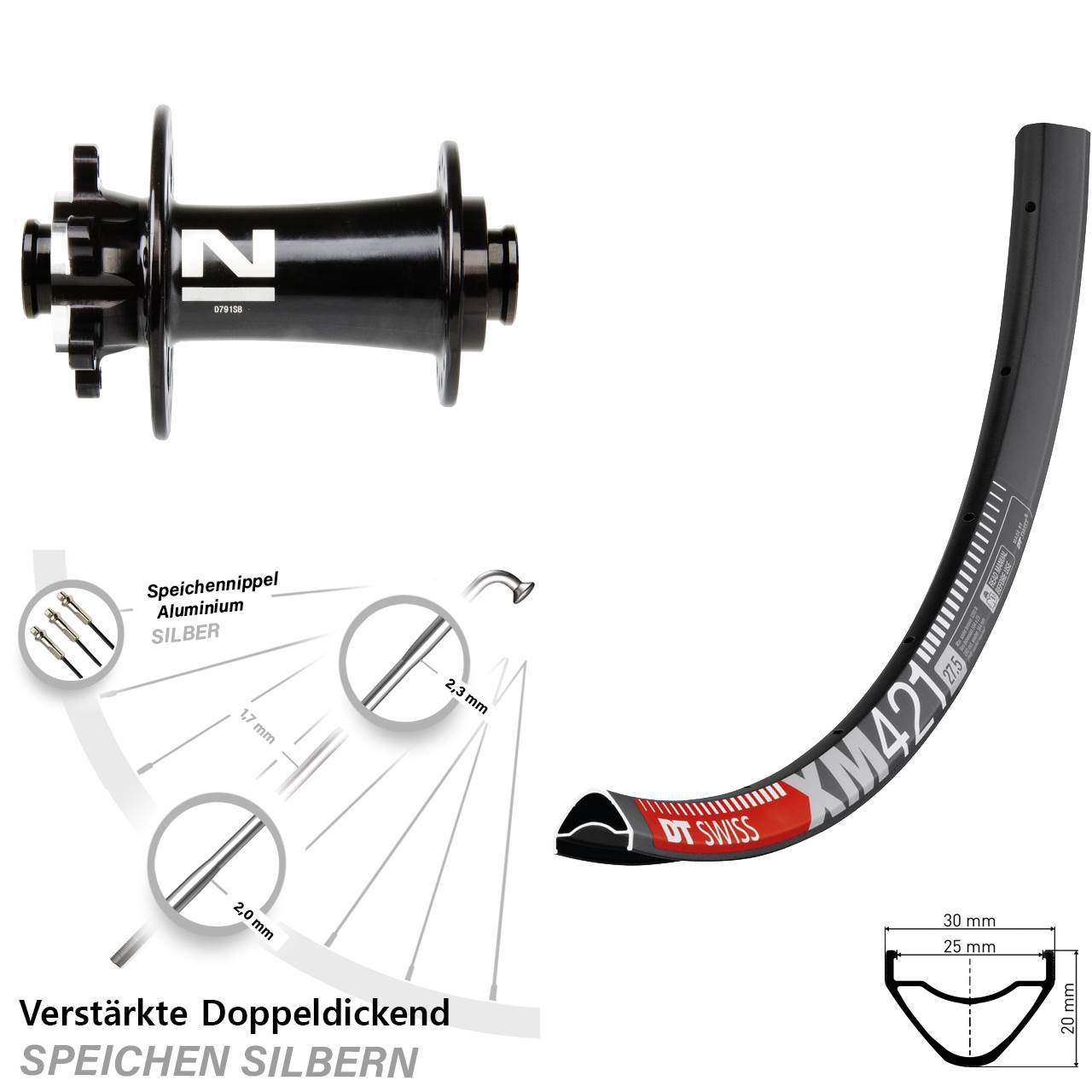 DT Swiss XM421 Novatec D791 Disc 29 Zoll Vorderrad 15x100