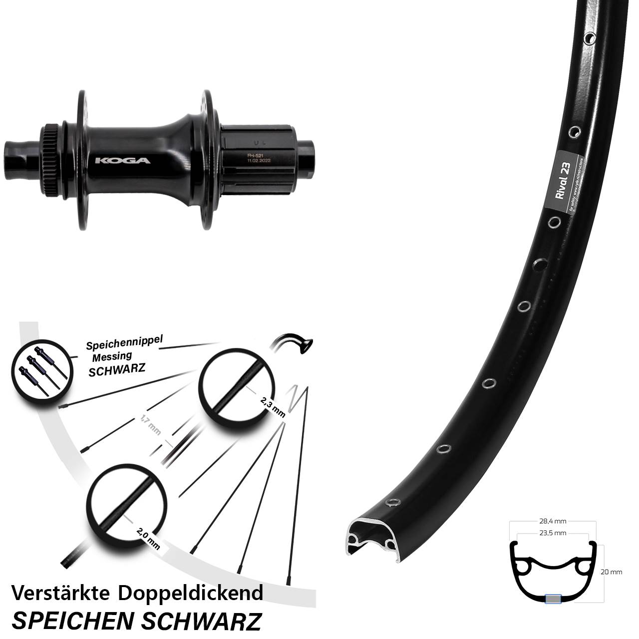 Ryde Rival 23 Formula ECT-148S 27,5 Zoll Disc Hinterrad 12x148 8-11 fach