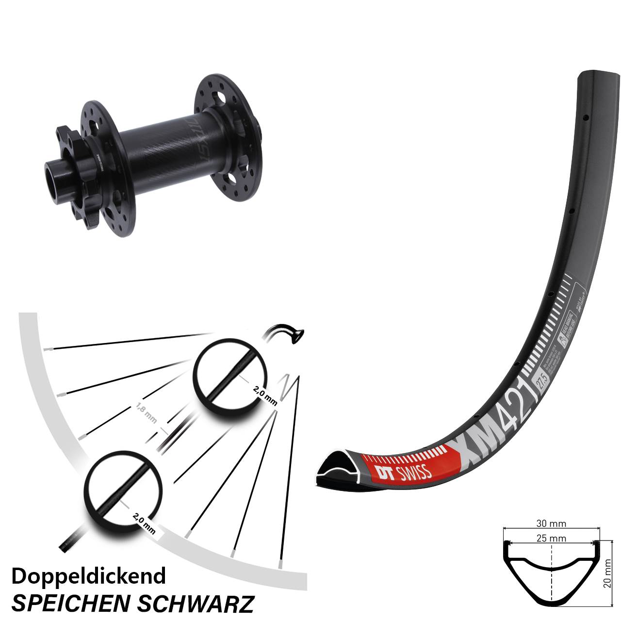 Boost Disc 29 Zoll Vorderrad 15x110 DT Swiss XM421 Bear Pawls