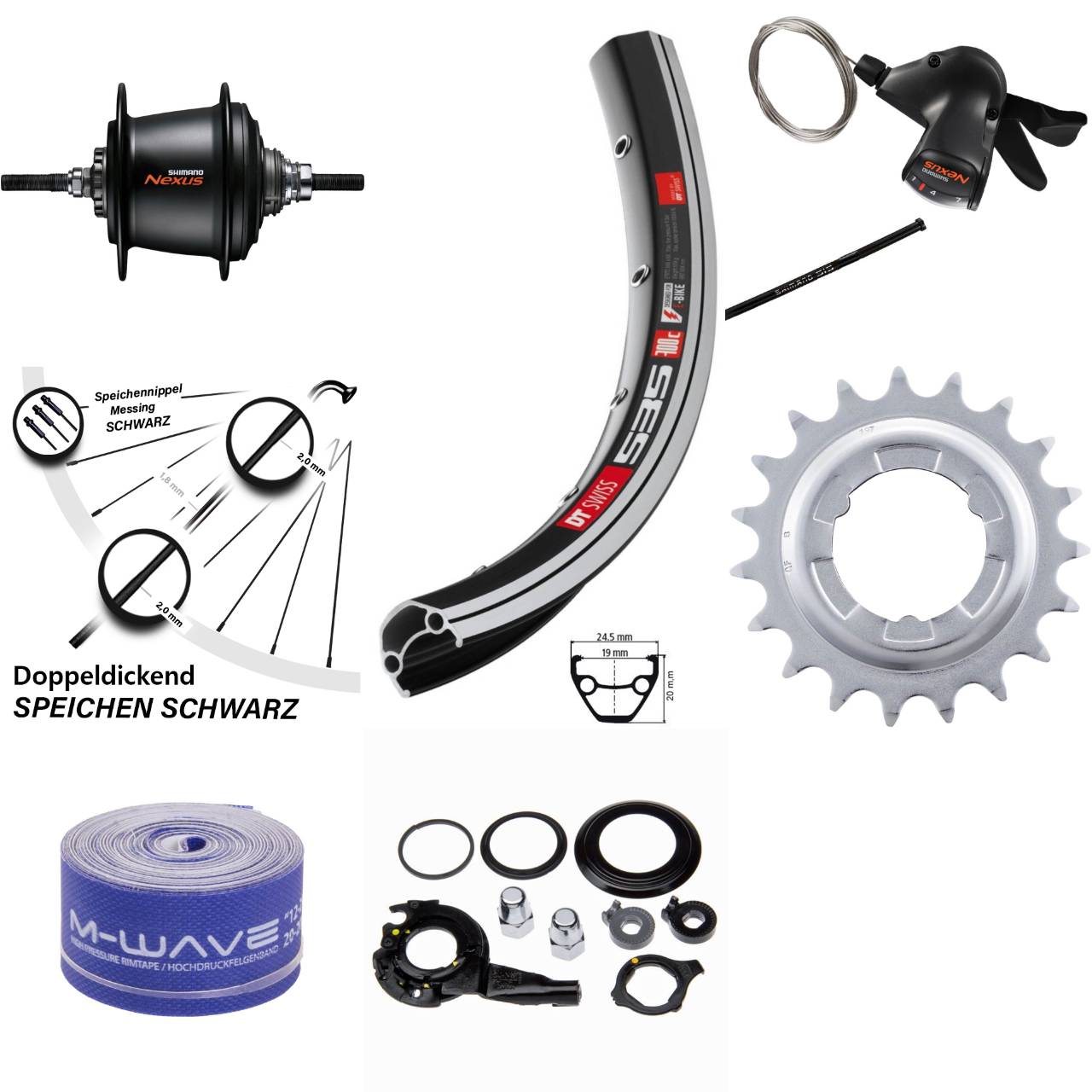 28 Zoll DT Swiss Hinterrad Shimano SG-C3001 7-Gang