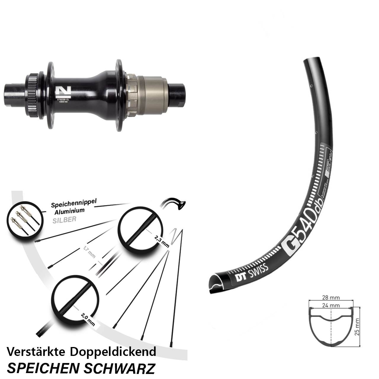 Disc Laufrad 28 Zoll DT Swiss G 540 Novatec D792 XDR 11-12 fach 12x142