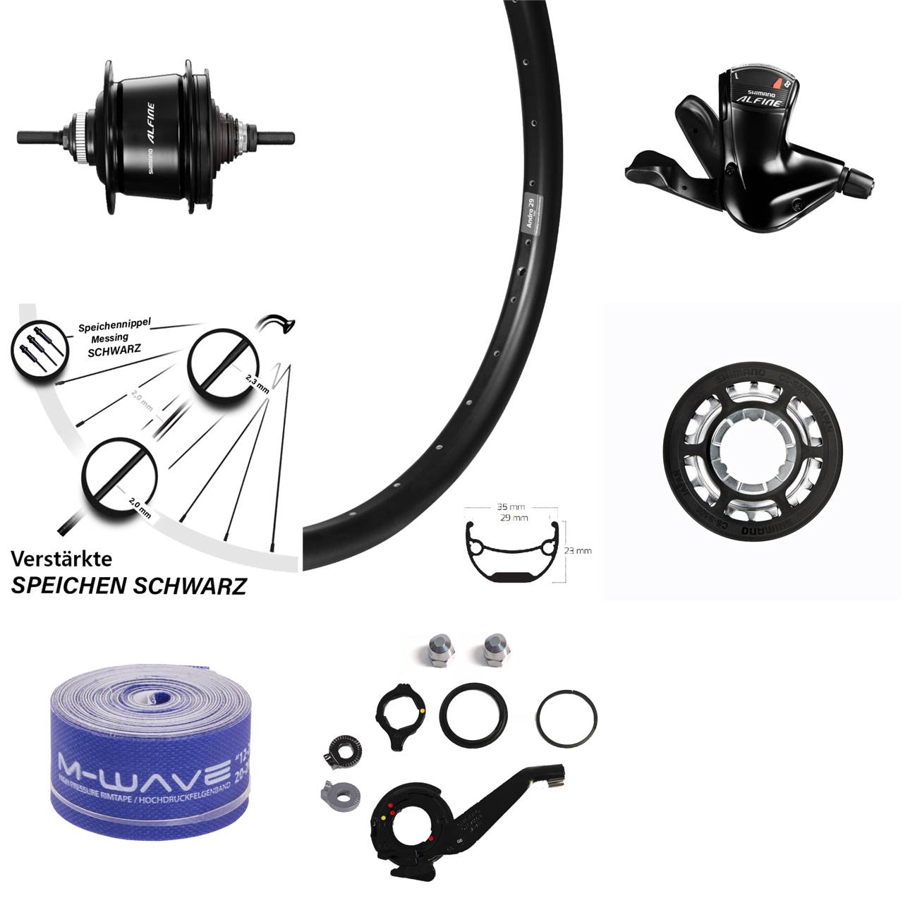 26 Zoll Hinterrad Ryde Andra 29 Shimano Alfine 8 Gang