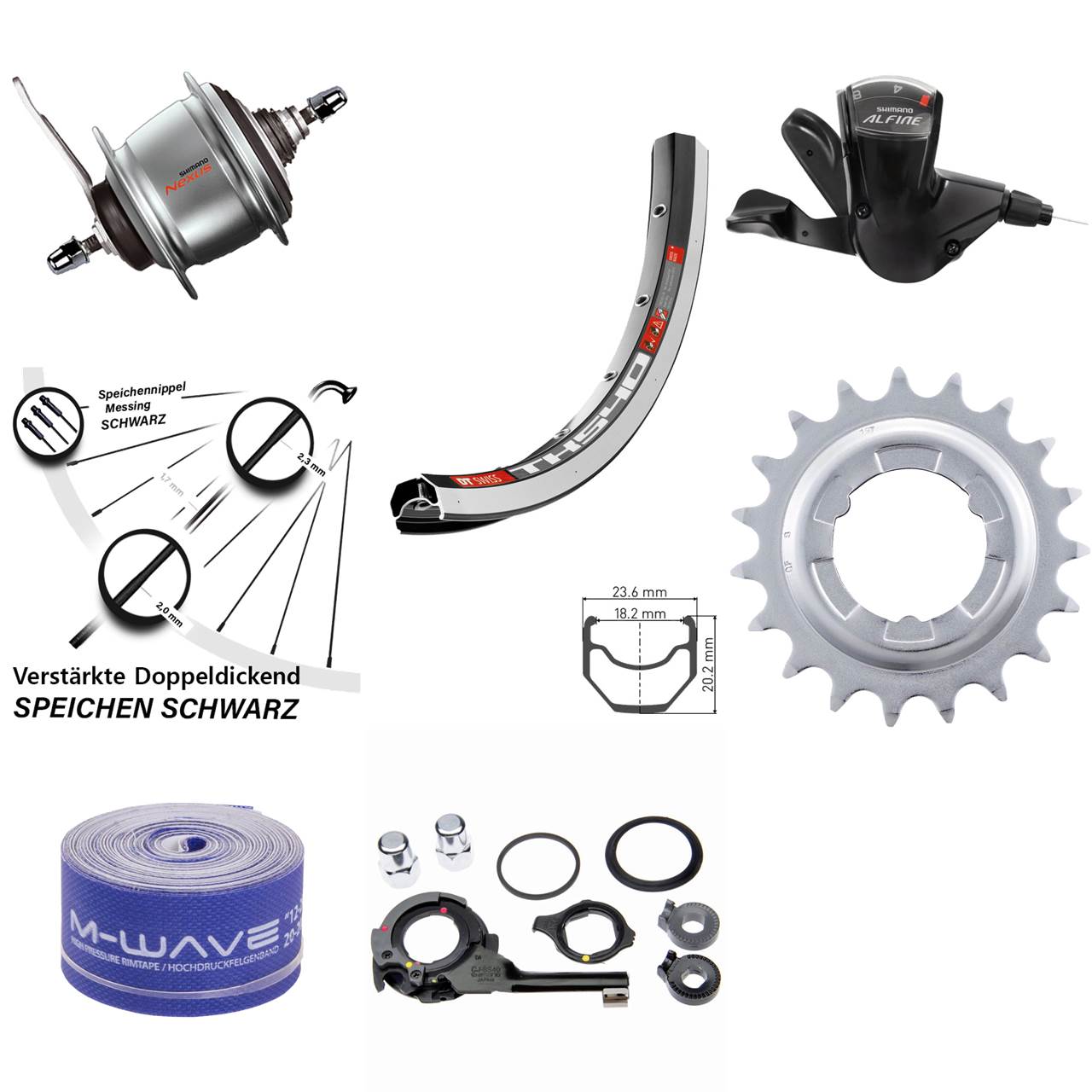 28 Zoll DT Swiss TK540 Hinterrad Shimano Nexus 8 Gang mit Rücktrittbremse