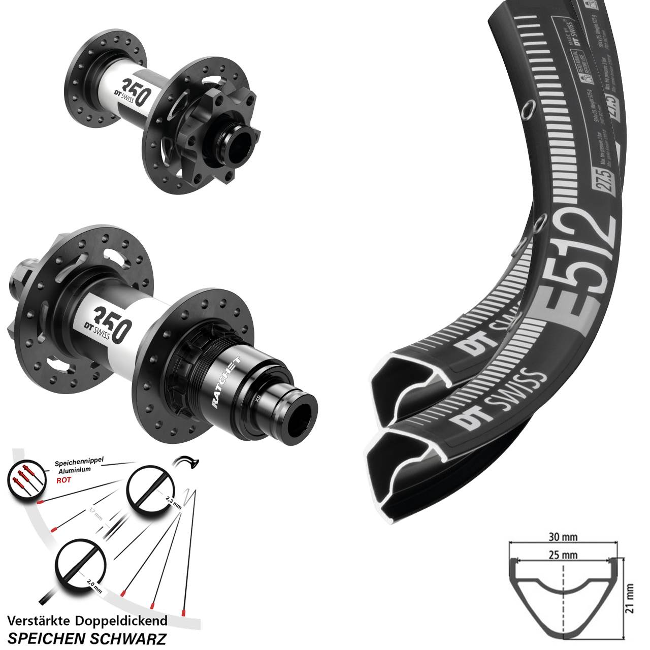 6-Loch Laufradsatz 15x100 12x142 29 Zoll DT Swiss E512-350 XD