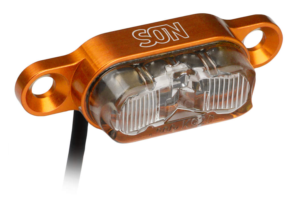 Son LED-Gepäckträgerrücklicht orange eloxiert