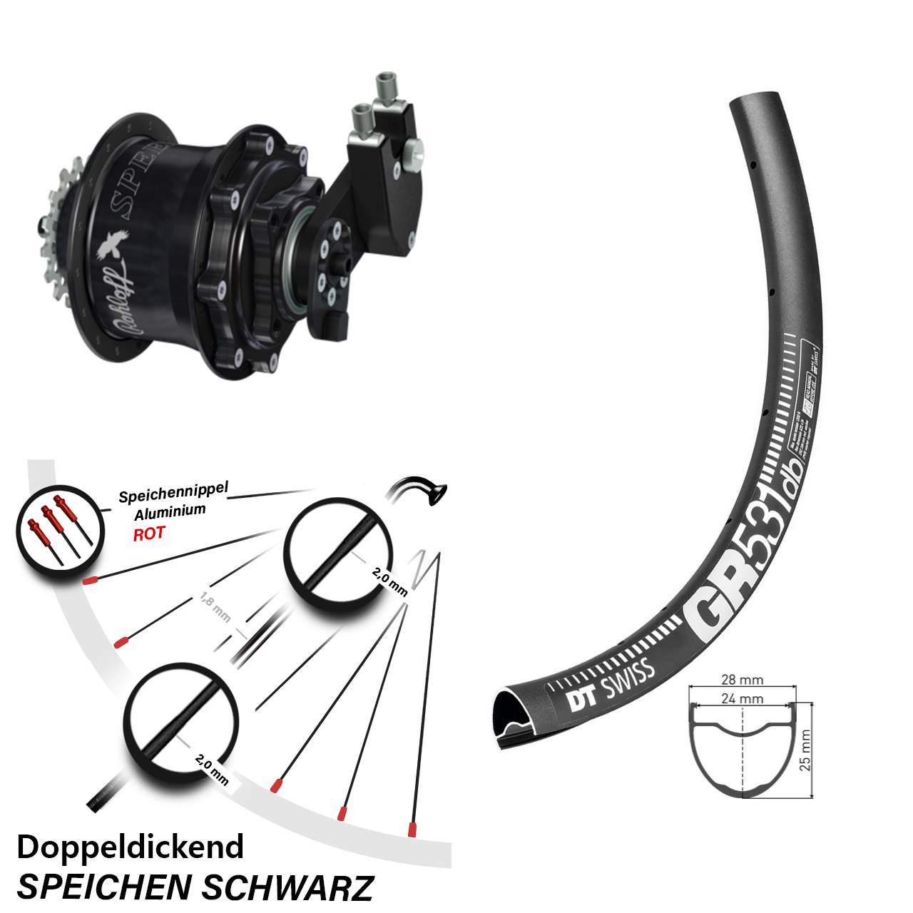 29 Zoll DT Swiss GR 531 Rohloff CC DB OEM Tandem