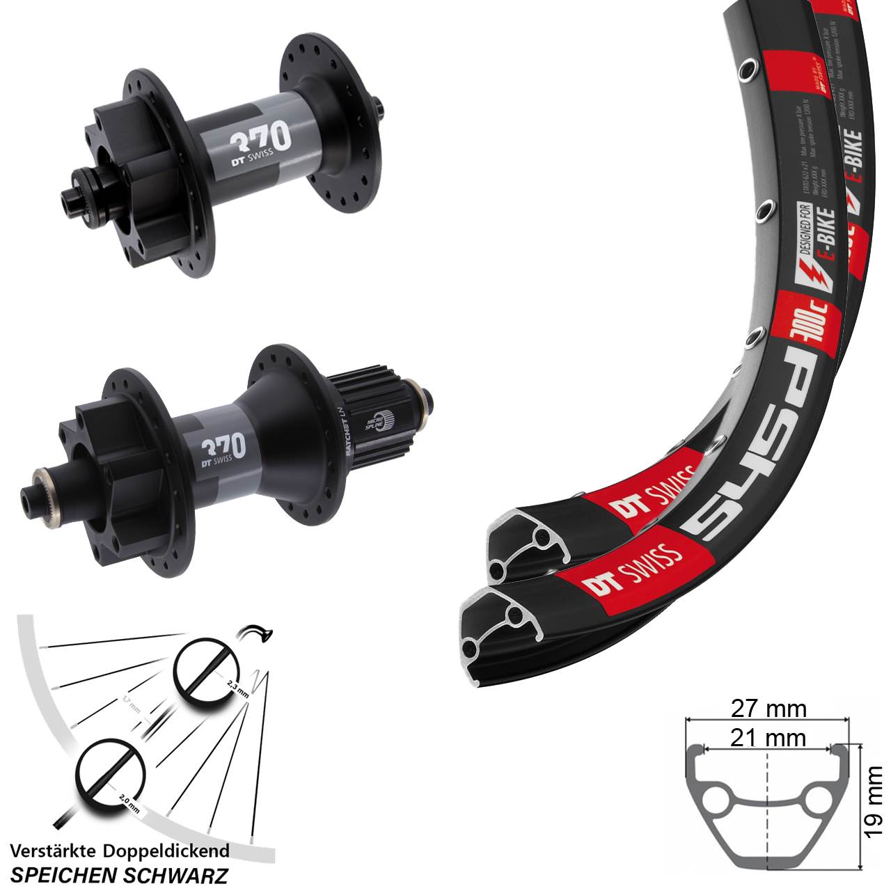 Laufrad-Satz 6-Loch 29 Zoll DT Swiss 545-370 Micro Spline für Schnellspanner