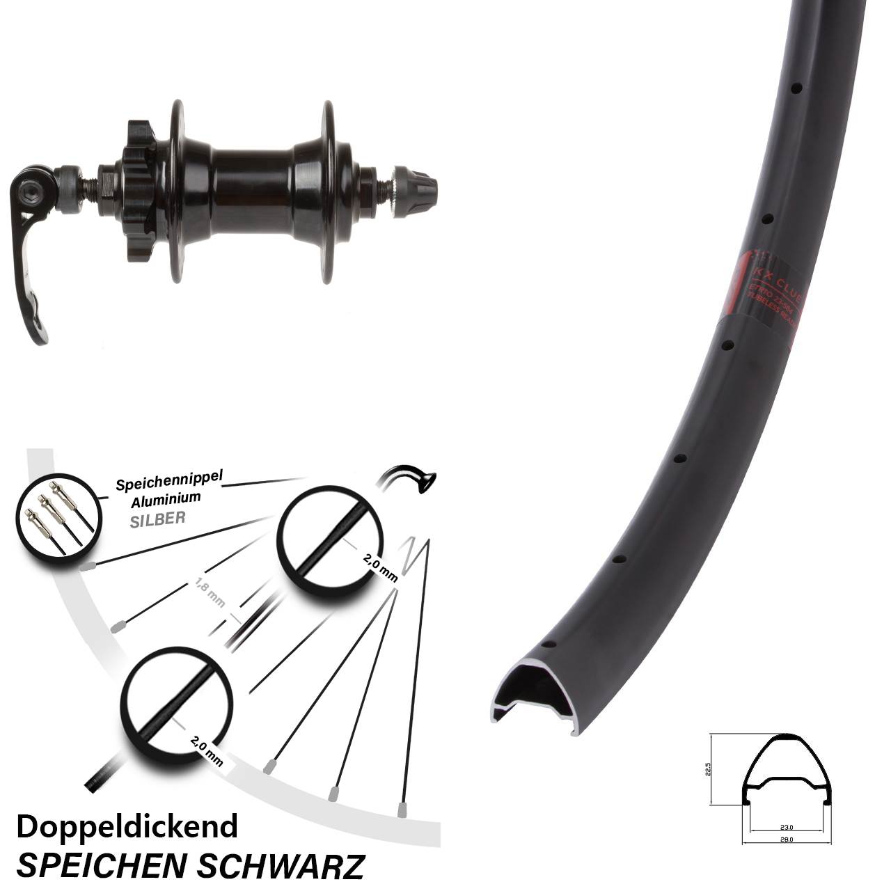 Disc Laufrad 28 Zoll KX Clue Novatec für Schnellspanner