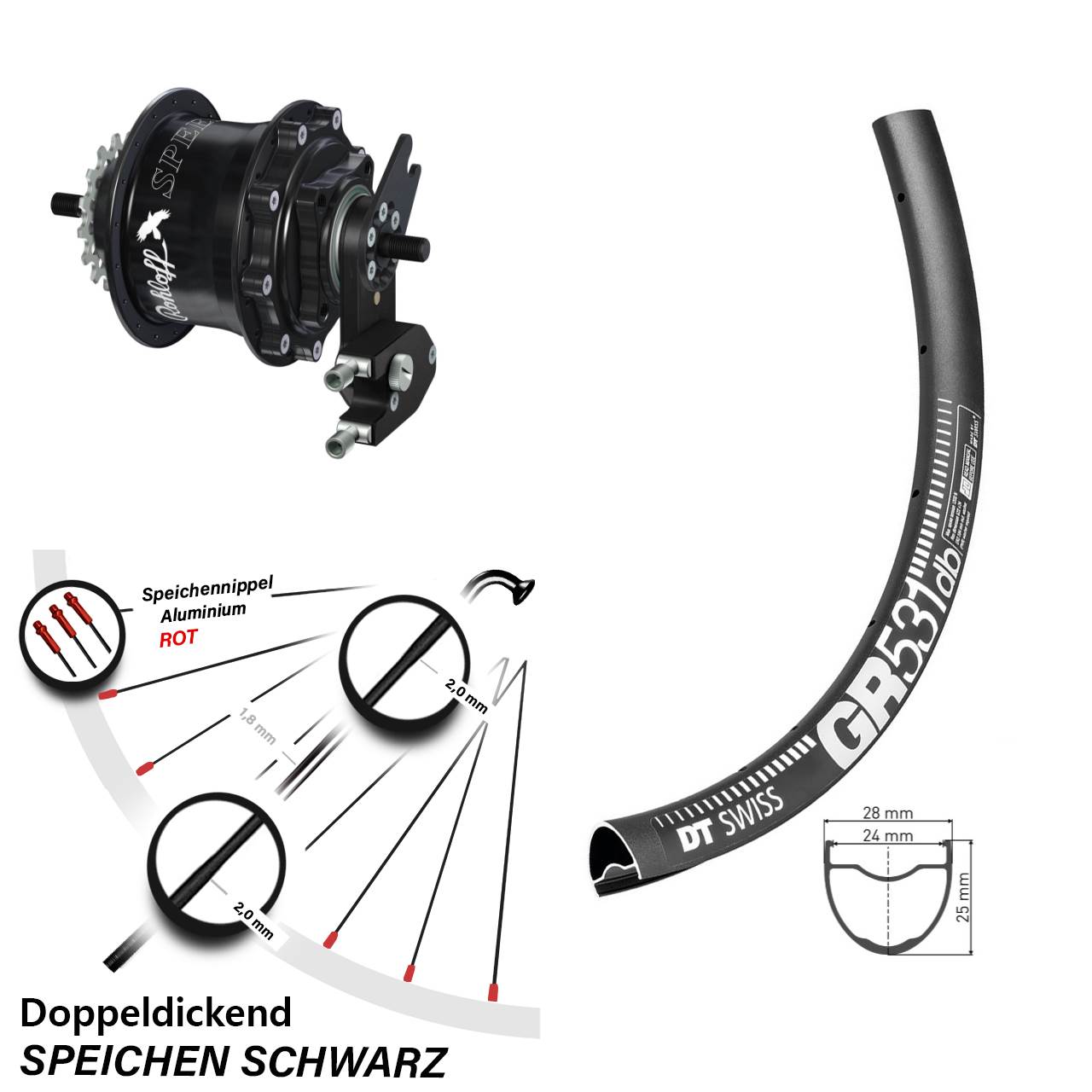 Disc Hinterrrad 28-29 Zoll DT Swiss GR531 Rohloff Speedhub 500/14 TS DB OEM2
