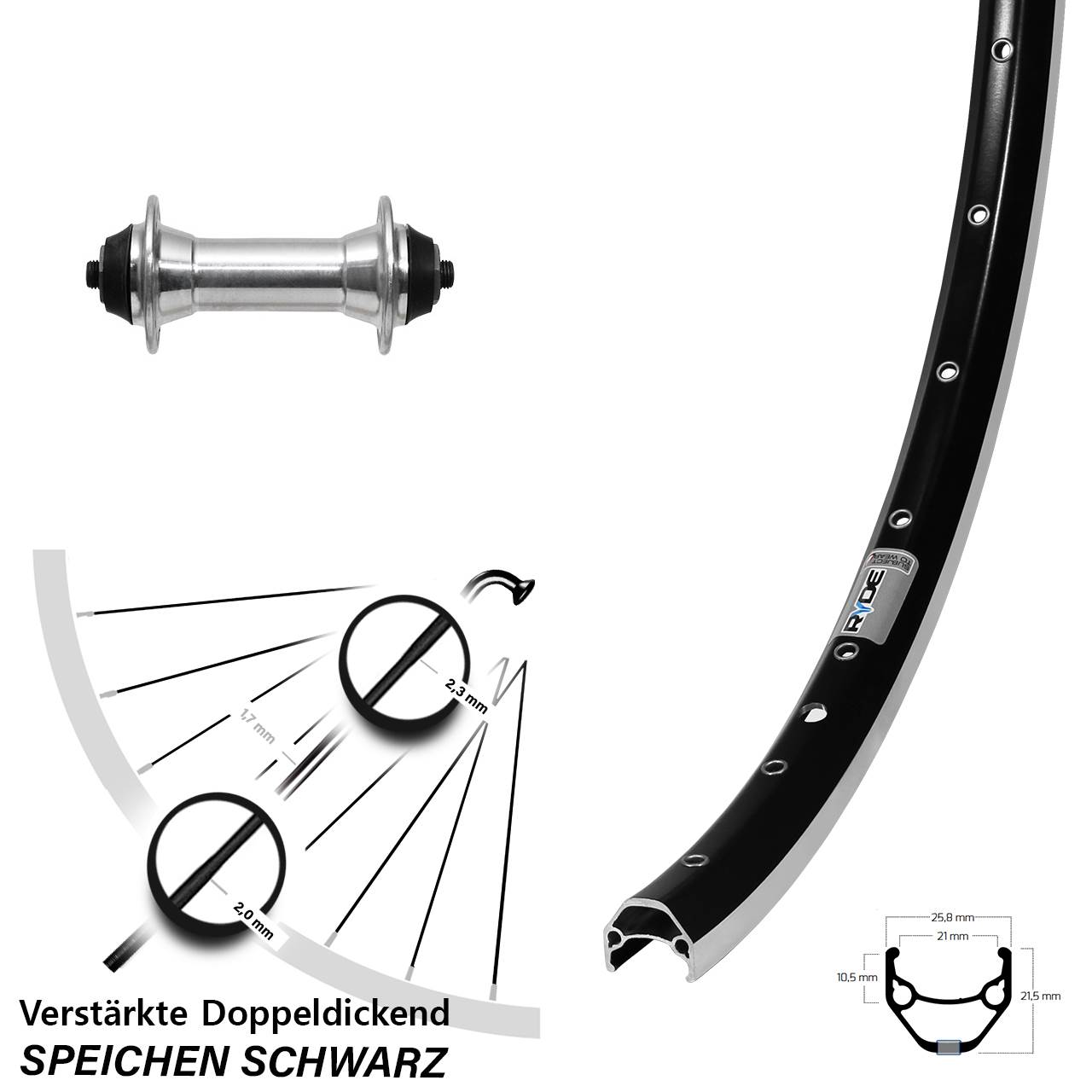 Ryde ZAC 421 Formula FM21 650B Laufrad QR