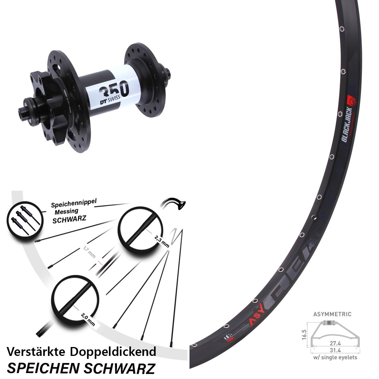 Rodi Ready 27 DT Swiss 350 27,5 Zoll Disc Laufrad QR