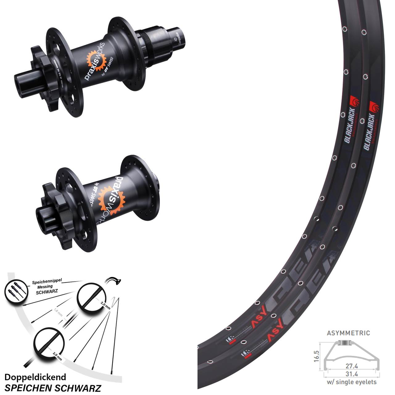 Rodi Ready 27 DT Swiss 350 27,5 Zoll Laufrad-Satz 15x100 12x142 Disc Sram XD 11-12 fach
