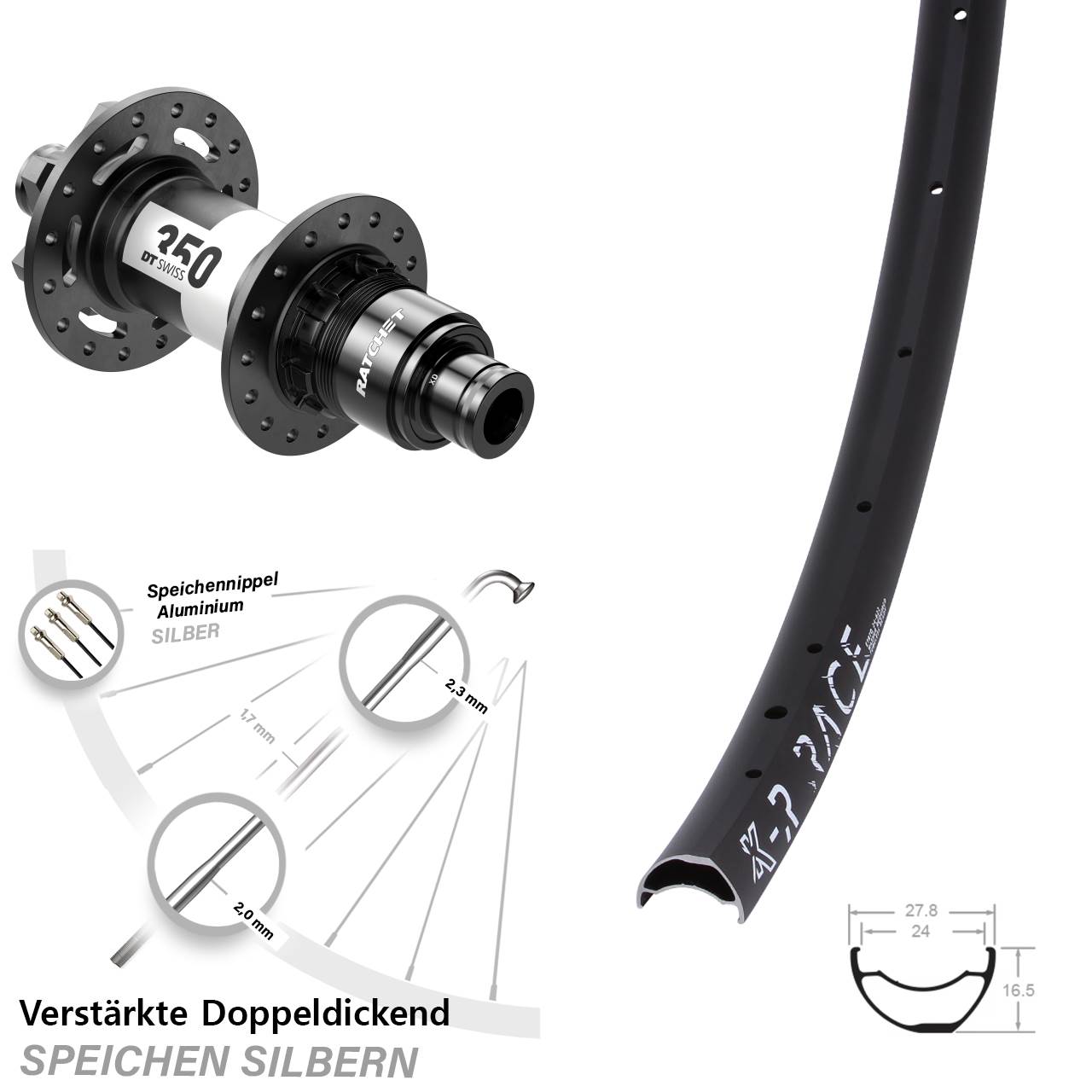 Disc Hinterrad KX-R Race DT Swiss 350 SRAM XD 12x142