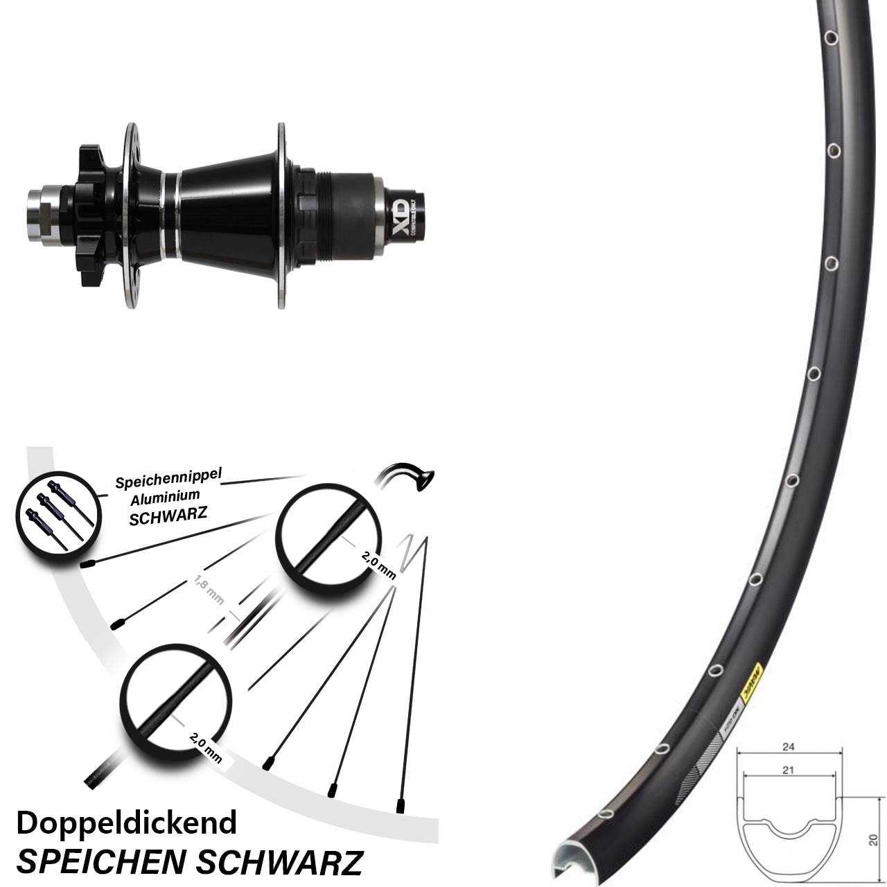 Disc Hinterrad 28-29 Zoll Mavic XC 621 Formula GDC XD 12x142