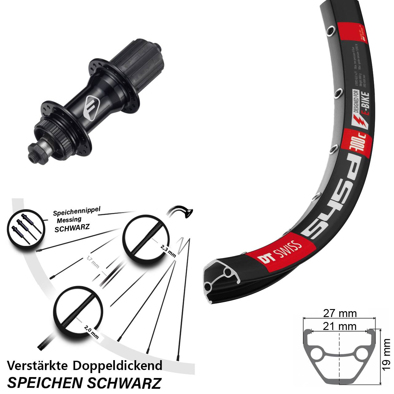 26 Zoll DT Swiss 545 Formula CL52 Hinterrad Centerlock QR 8-11 fach HG