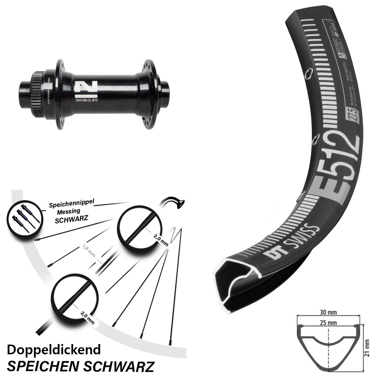 Vorderrad Centerlock 29 Zoll DT Swiss E512 Novatec D041 15x110 Boost
