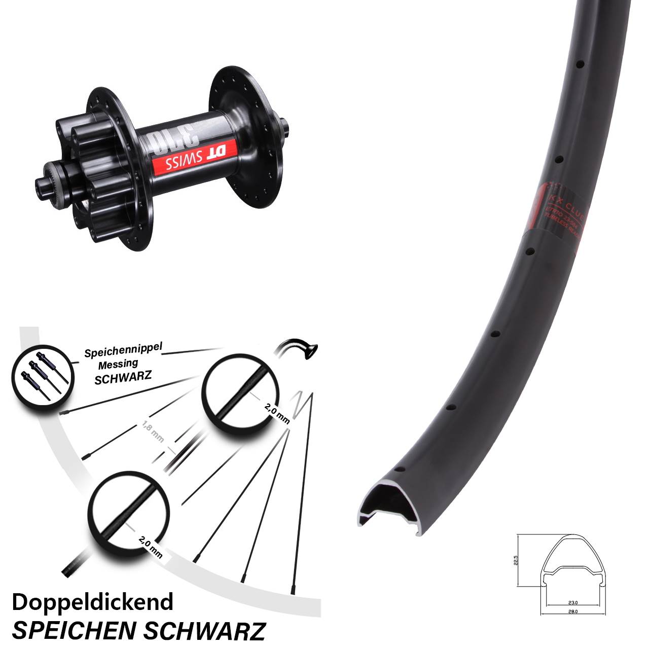 28 Zoll KX Clue DT Swiss 370 Disc Laufrad QR