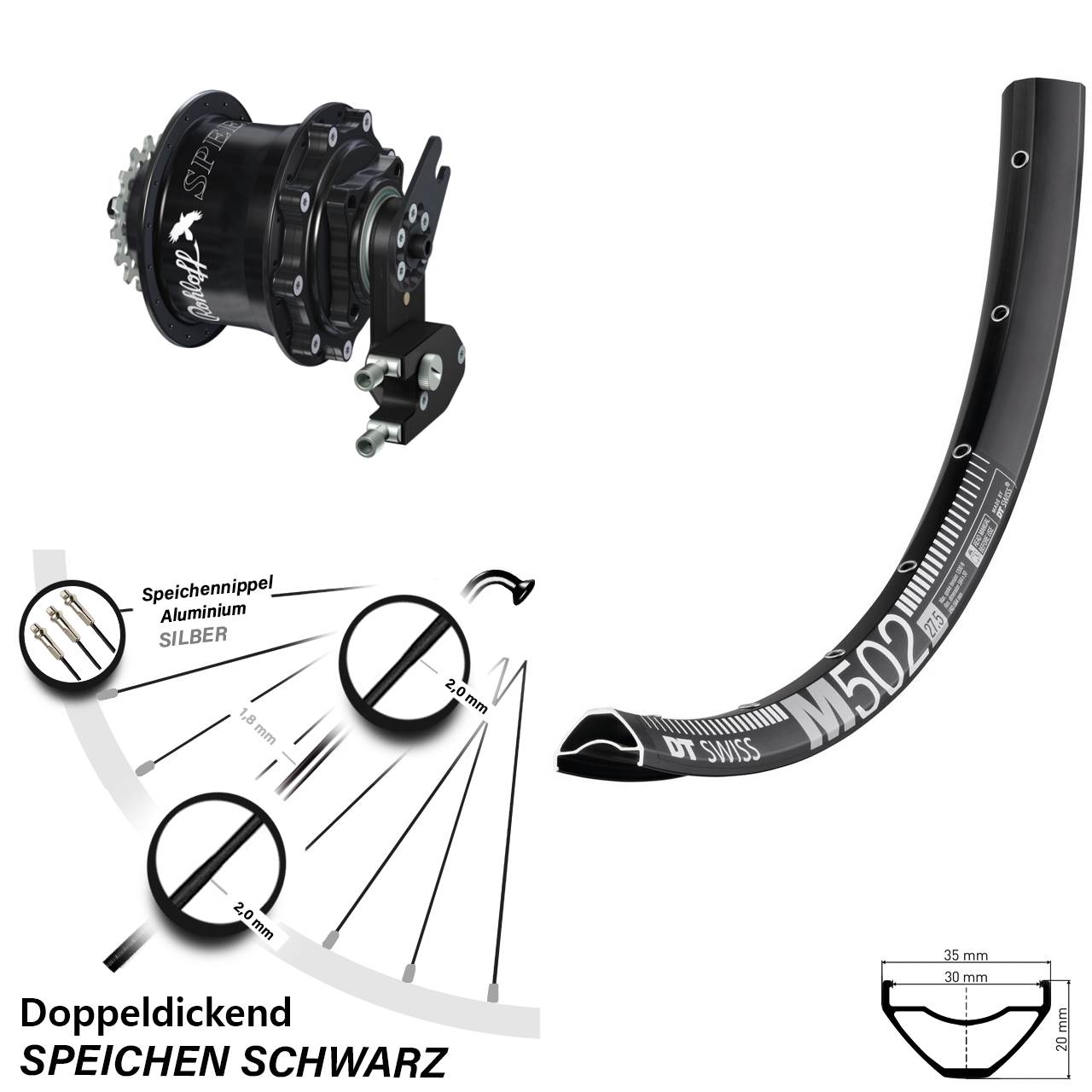 Rohloff Speedhub CC OEM2 DT Swiss M 502 Hinterrad 29 Zoll
