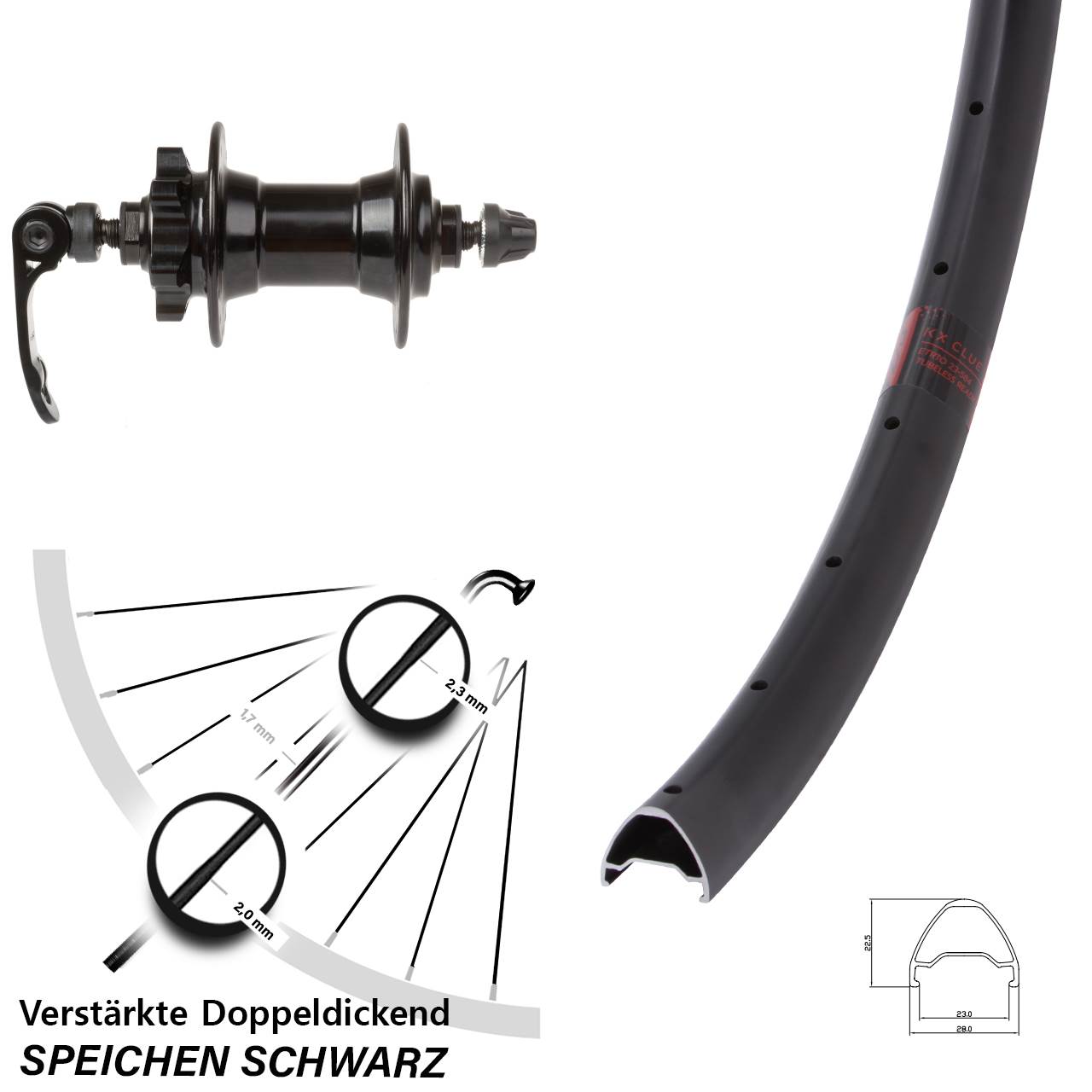 KX Clue Novatec 28-29 Zoll Disc Laufrad für Schnellspanner