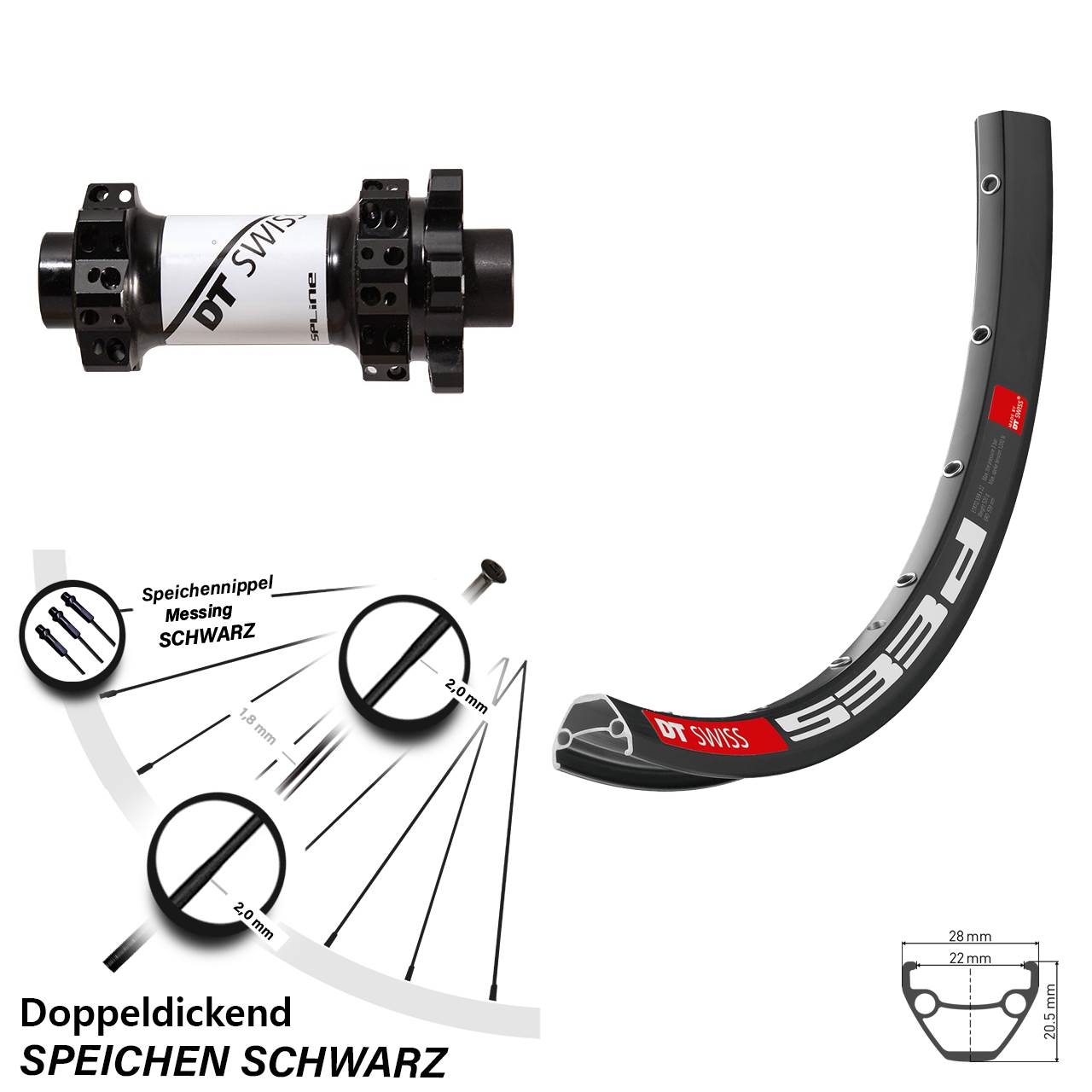Disc-Vorderrad DT-Swiss 533d 27,5 Zoll DT Swiss X-1900