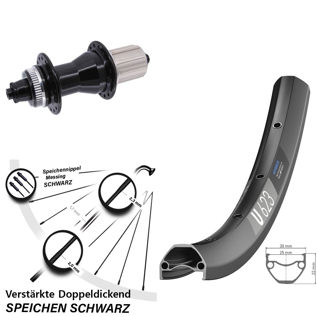 DT Swiss U 623 Novatec CL-135 28-29 Zoll Centerlock Hinterrad QR 8-12 fach HG