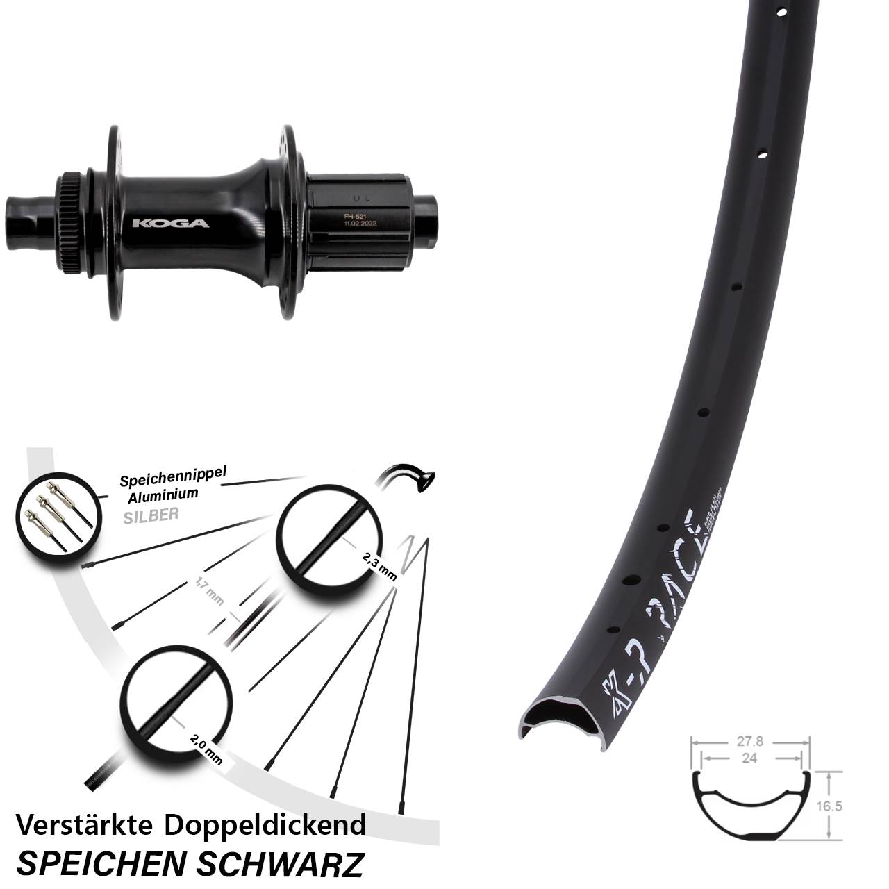 Hinterrad Centerlock 29 Zoll KX-R Race Formula ECT-148S 8-11 fach HG 12x148