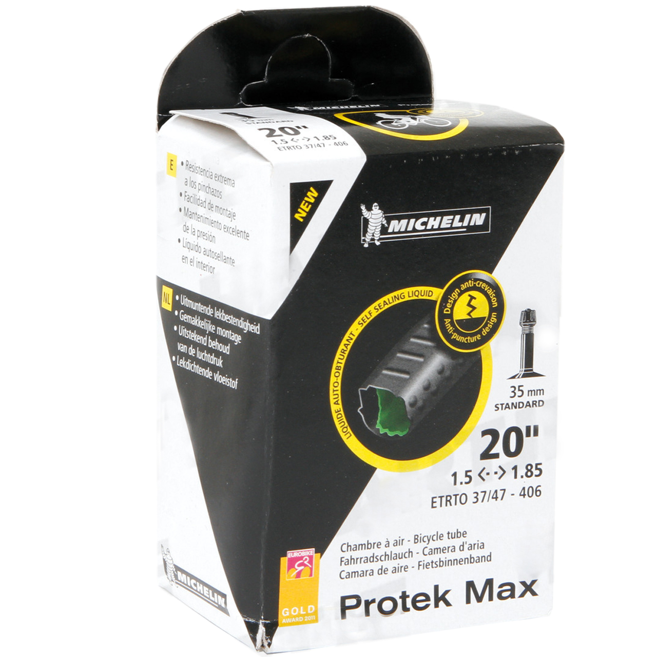 Michelin Fahrradschlauch G4 Protek Max 37/47-406 Schraderventil 35 mm 20 Zoll
