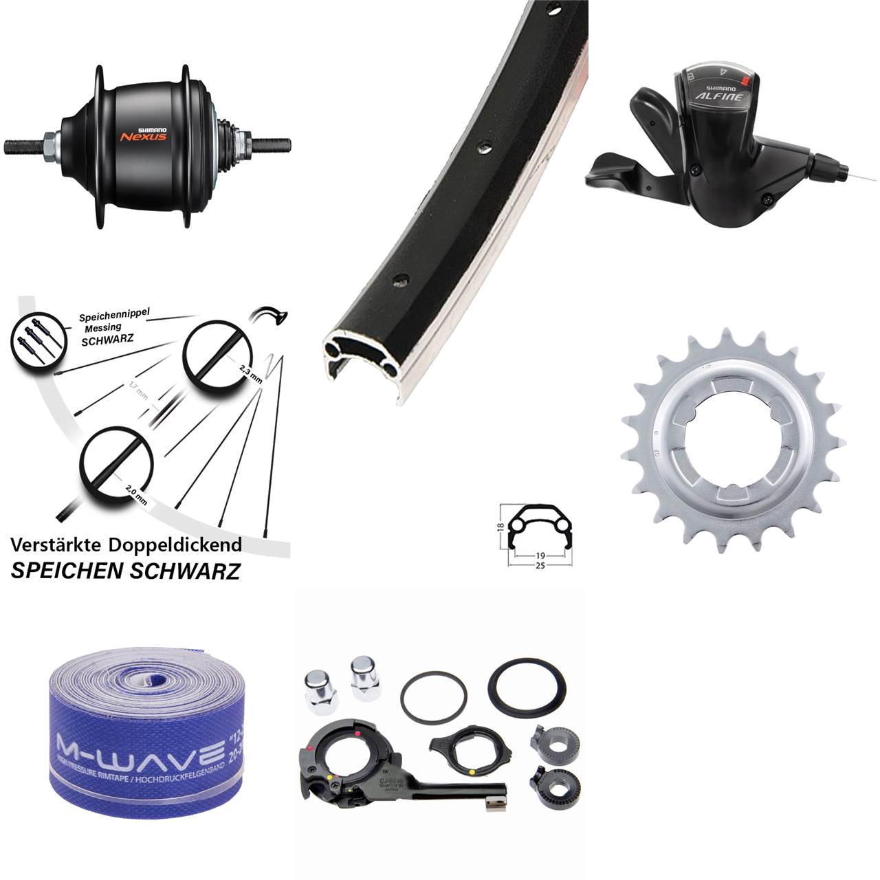 Hinterrad 20 Zoll Shimano Nexus 8-Gang Schürmann Yak 19
