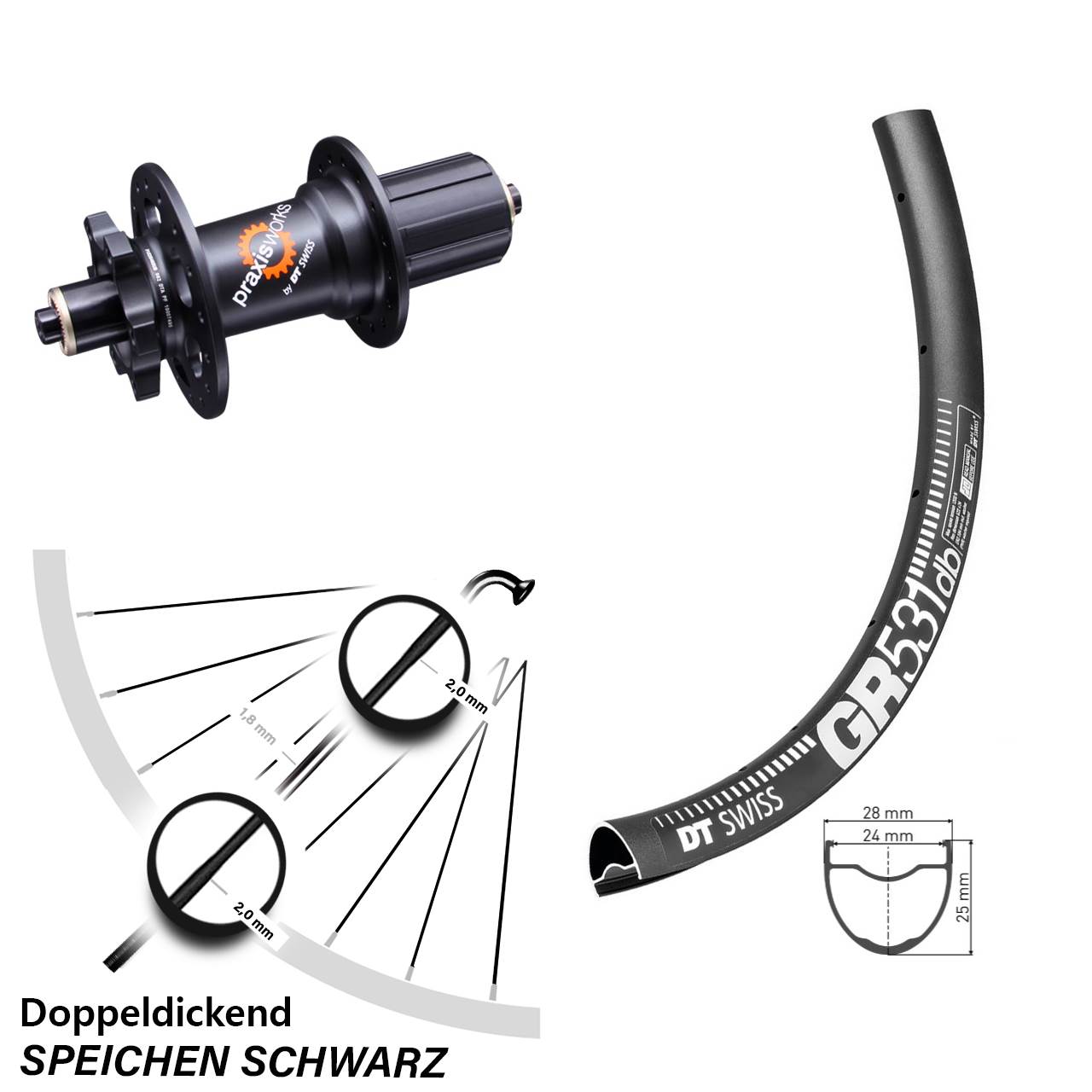Disc Hinterrad 27,5 Zoll DT Swiss GR 531-350 8-11 fach QR