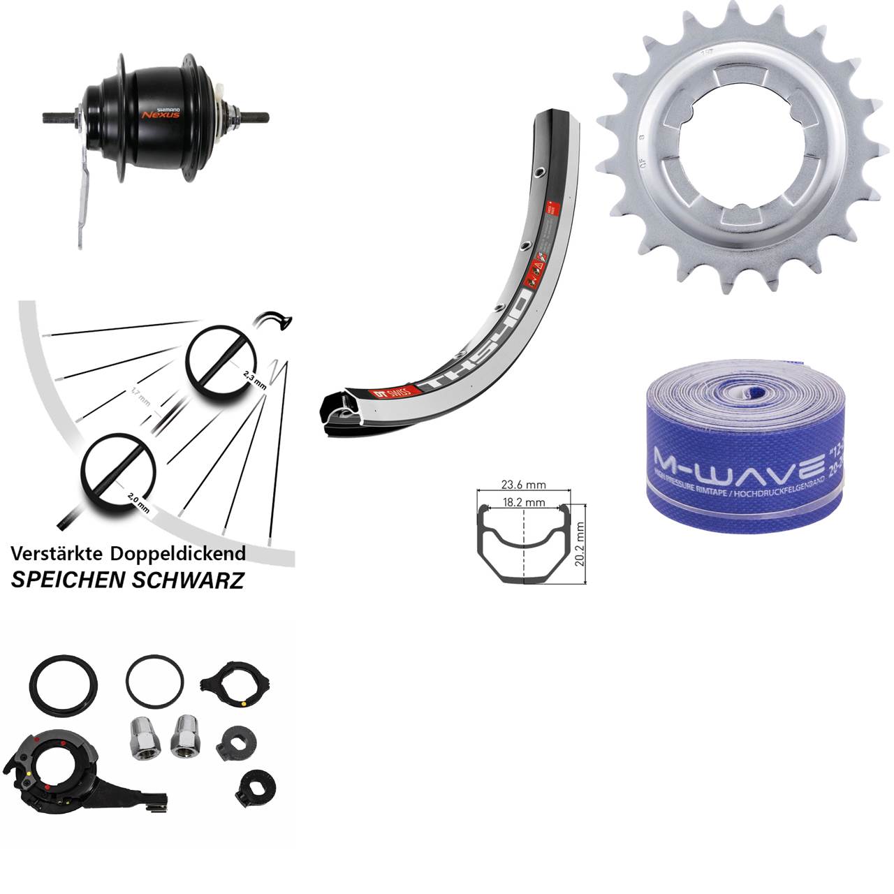 28 Zoll Hinterrad DT TK540 Shimano Nexus 8 Gang mit Rücktrittbremse