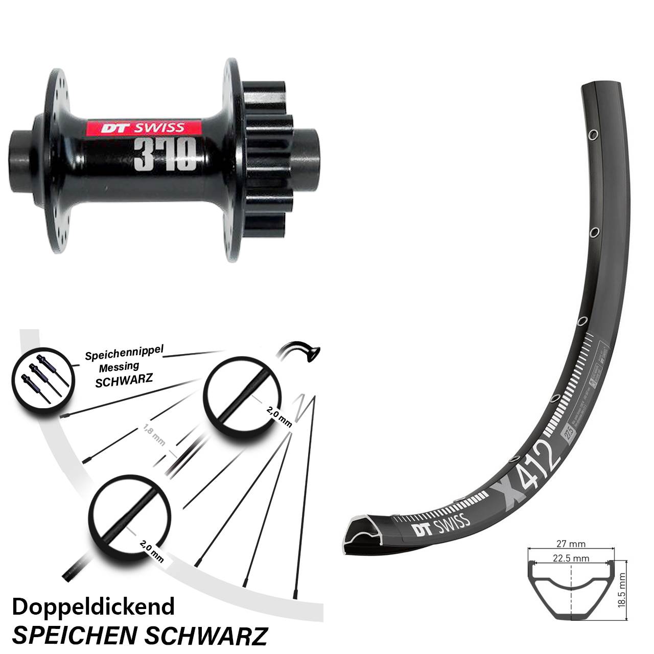Disc Laufrad 12x100 29 Zoll DT Swiss X 412-370