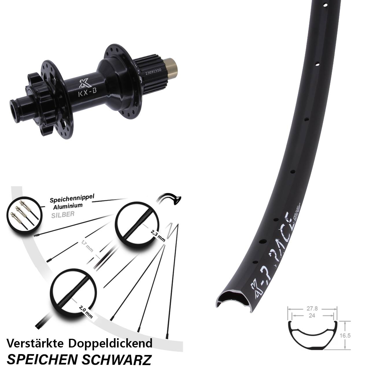 6-Loch Hinterrad KXR-B Race Micro Spline 12x148 Boost