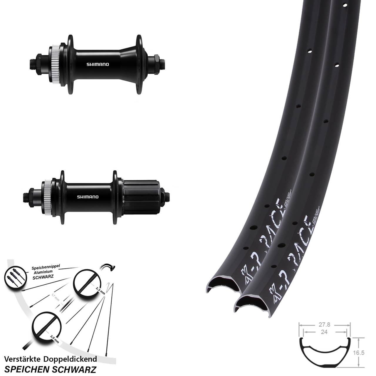 Laufradsatz Centerlock 29 Zoll KX-R Race Shimano FH-QC400 HB-QC400 8-11 fach QR