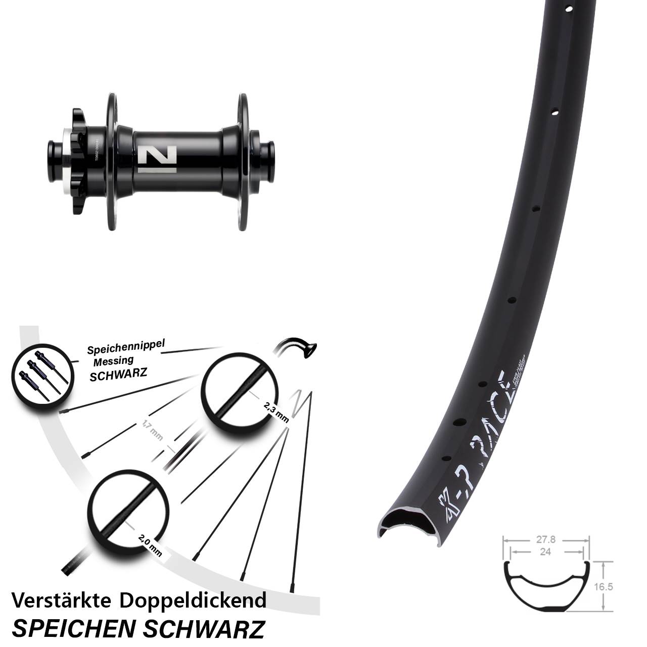 Vorderrad 6-Loch 28-29 Zoll KX-R Race Novatec D041SB 15x110 Boost