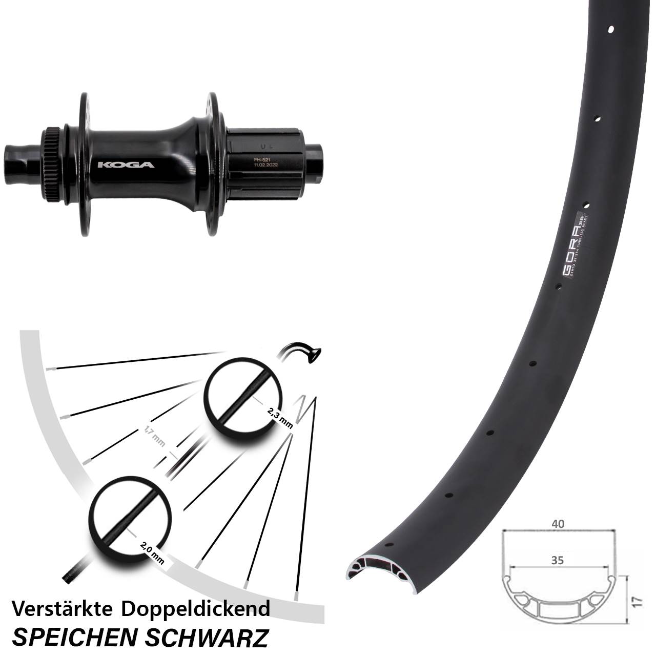 Disc Hinterrad 27,5 Zoll Gora 35 Formula ECT-148S 8-11 fach 12x148