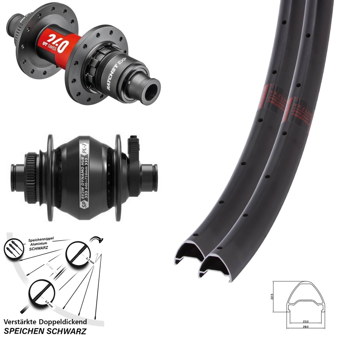 Laufradsatz Disc 12x100/142 29 Zoll KX Clue DT Swiss 240 EXP SP PL-7 XDR 11-12 fach