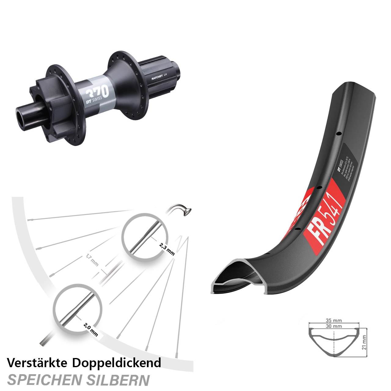 FR 541 DT Swiss 370 29 Zoll Disc Laufrad 12x148 Boost 8-11 fach