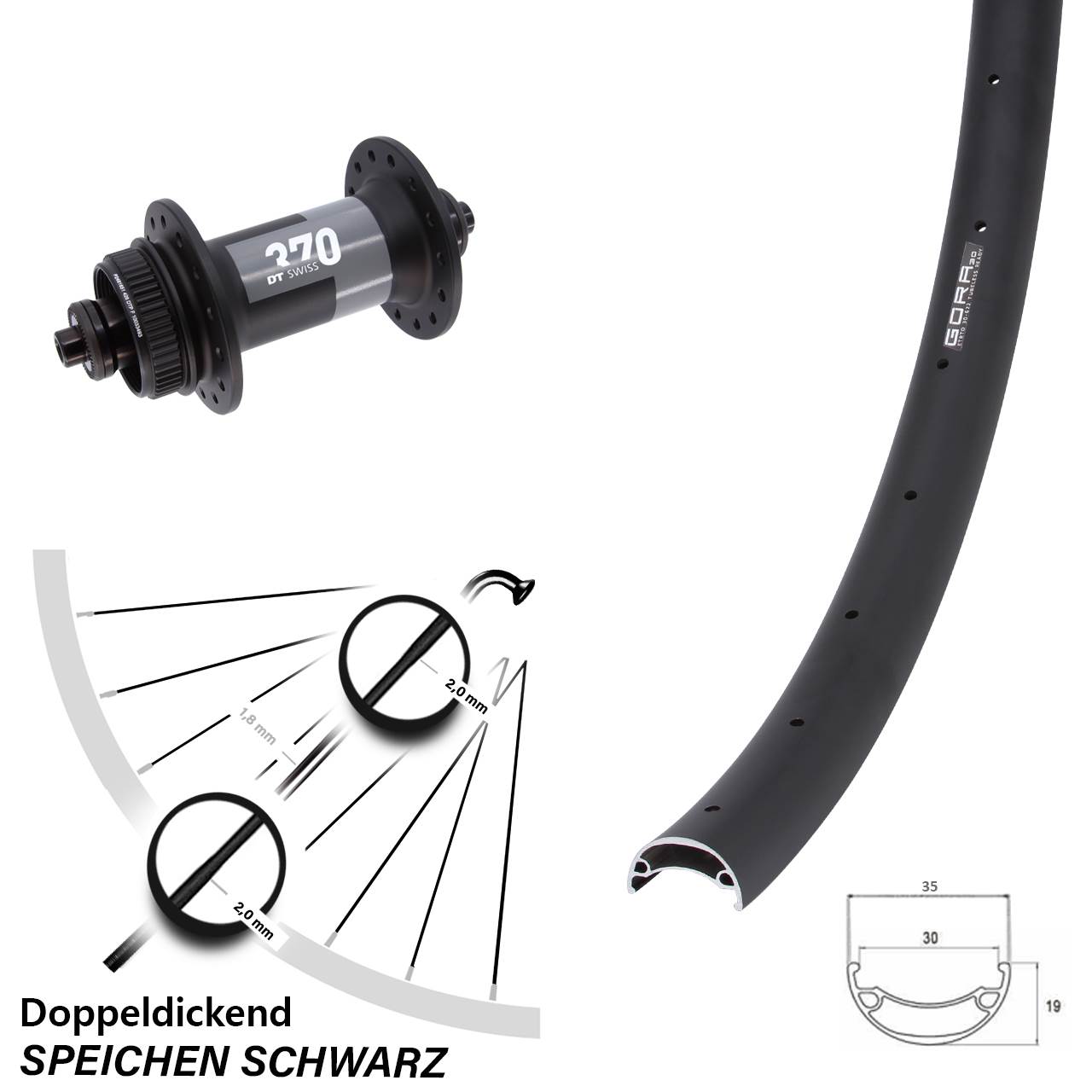 29 Zoll Gora 30 DT Swiss 370 Disc Vorderrad QR