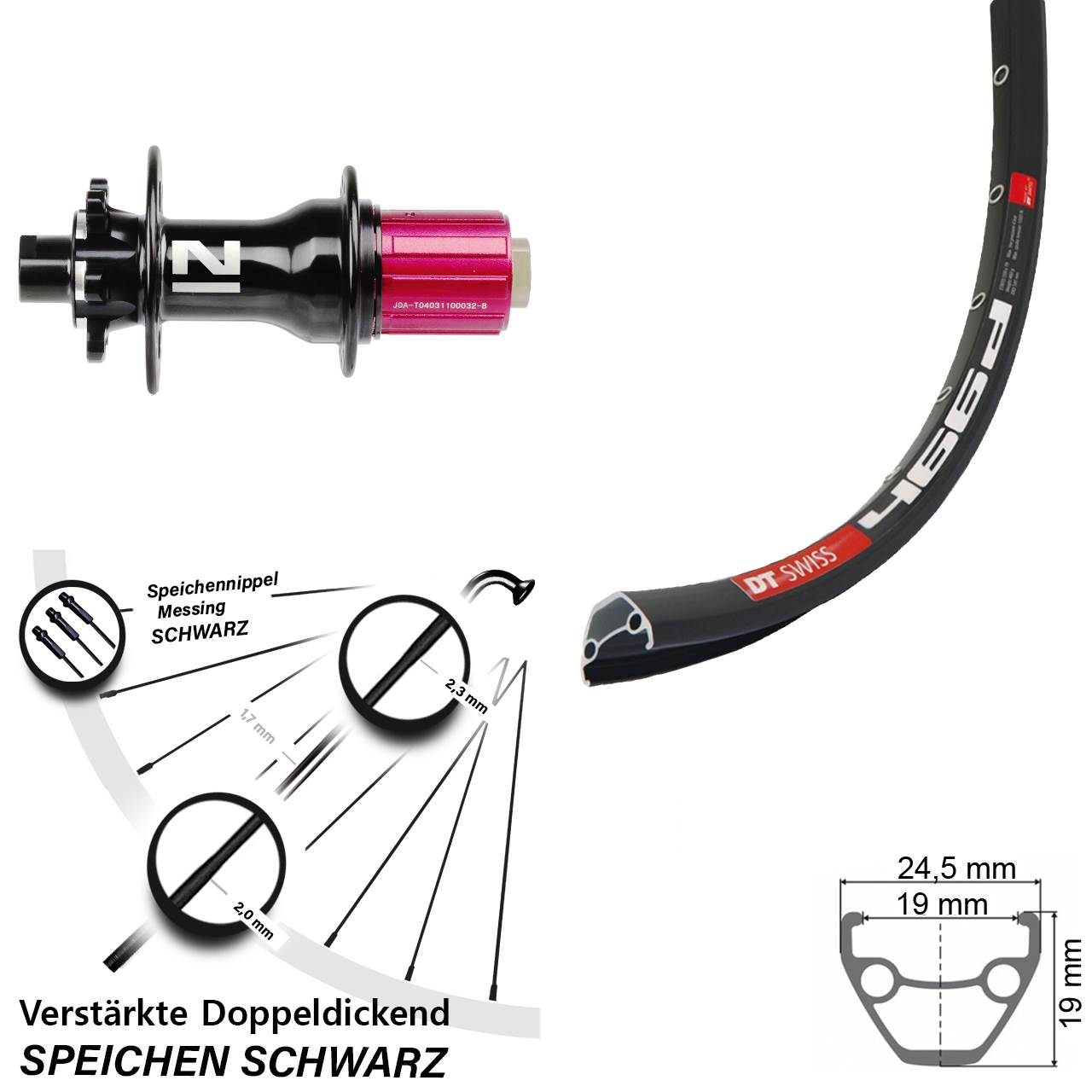 Disc Hinterrad 28-29 Zoll DT Swiss 466d Novatec D792 8-12 fach HG 12x142
