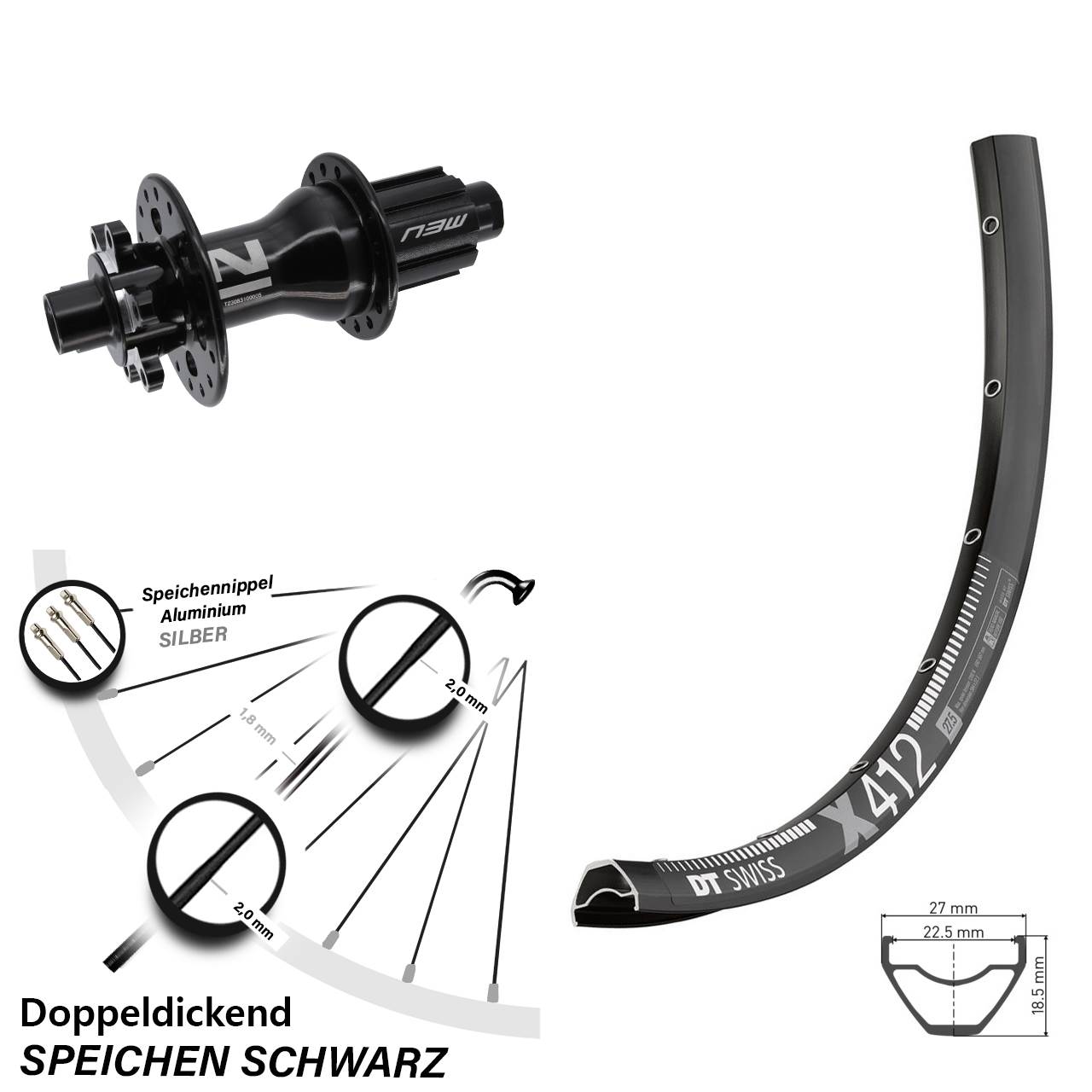 Disc Hinterrad 28 Zoll DT Swiss X412 Novatec D792 Campa N3W 12x142