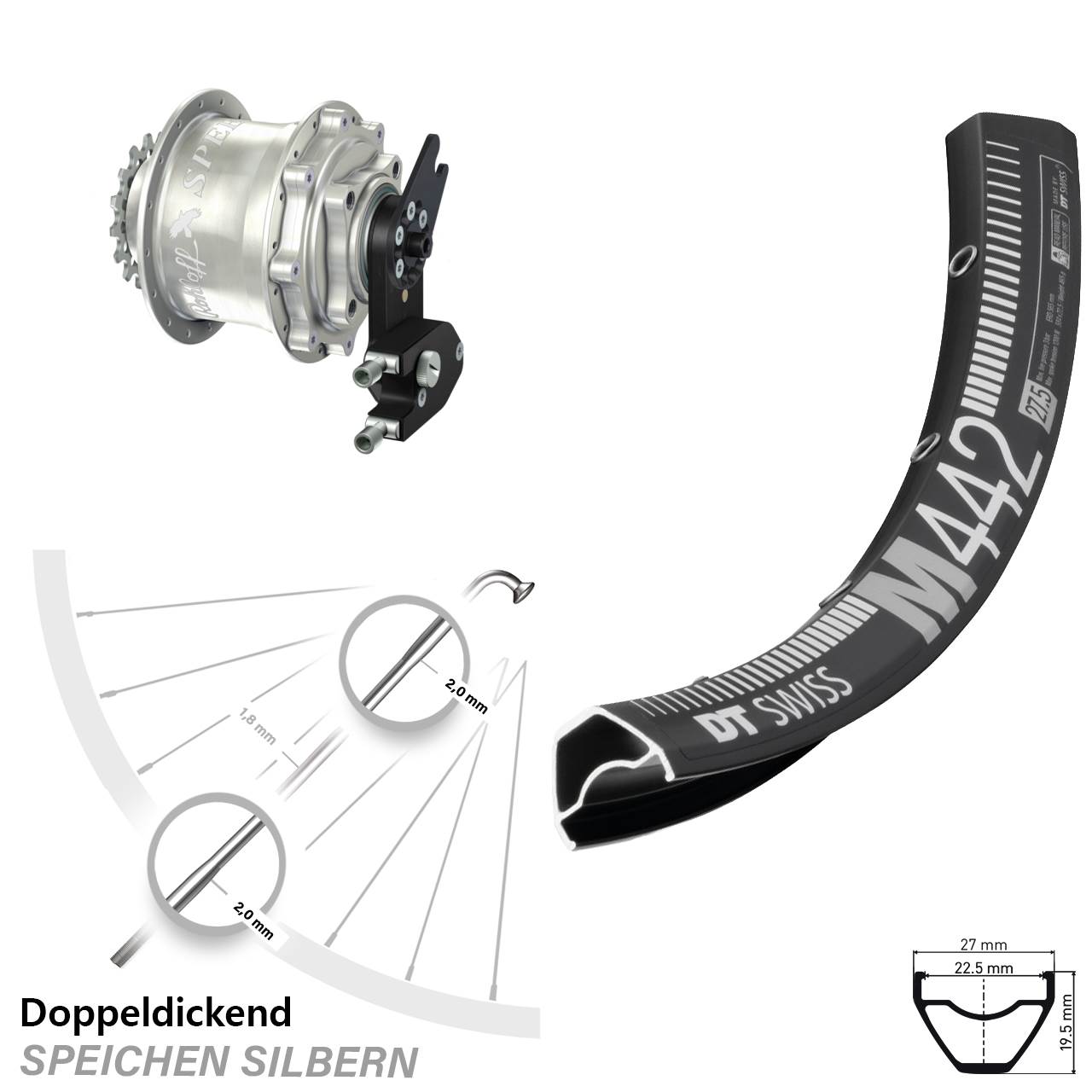 29 Zoll DT Swiss M 442 Rohloff CC DB OEM2 Tandem