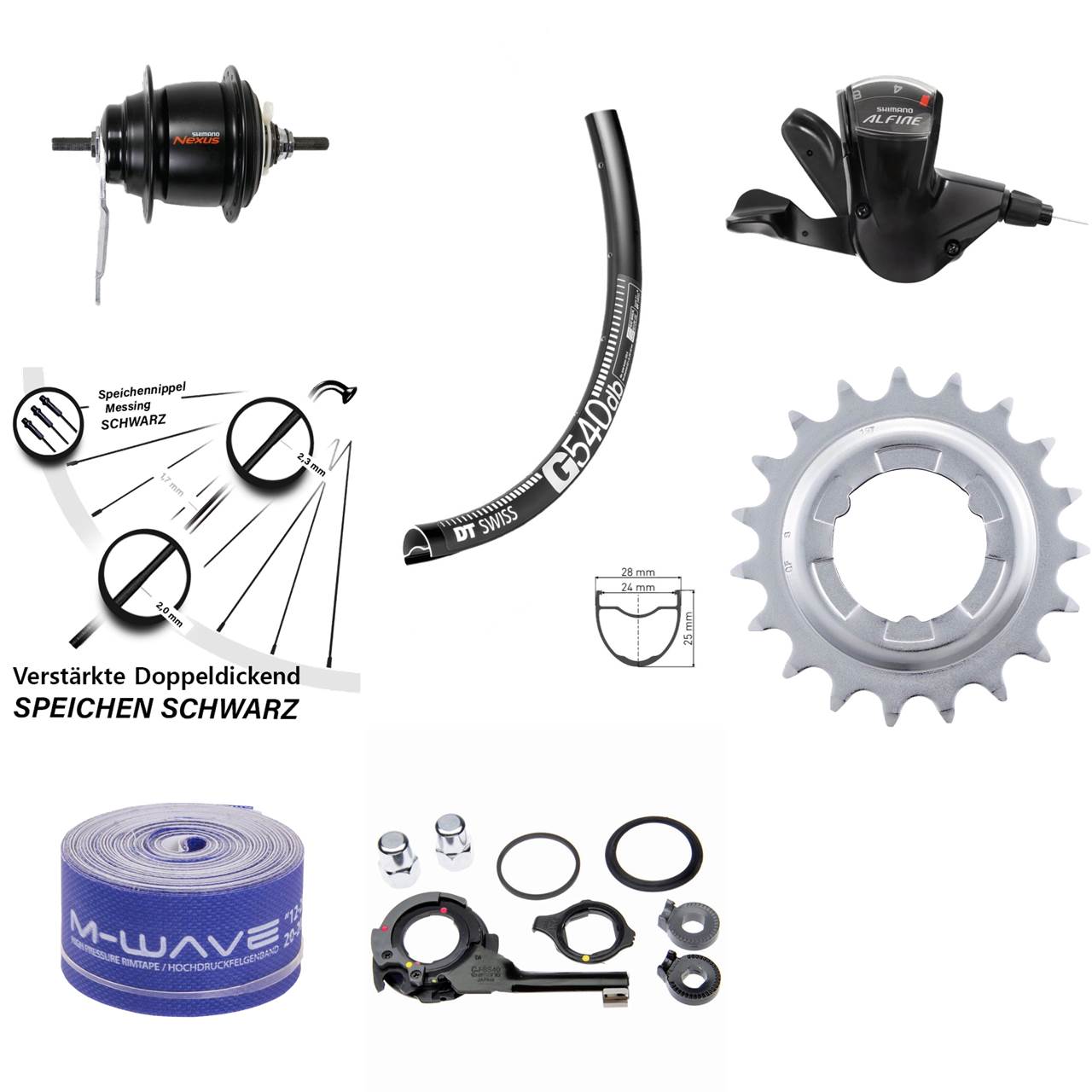 28 Zoll Hinterrad Shimano Nexus 8-Gang DT Swiss G540 mit Rücktrittbremse