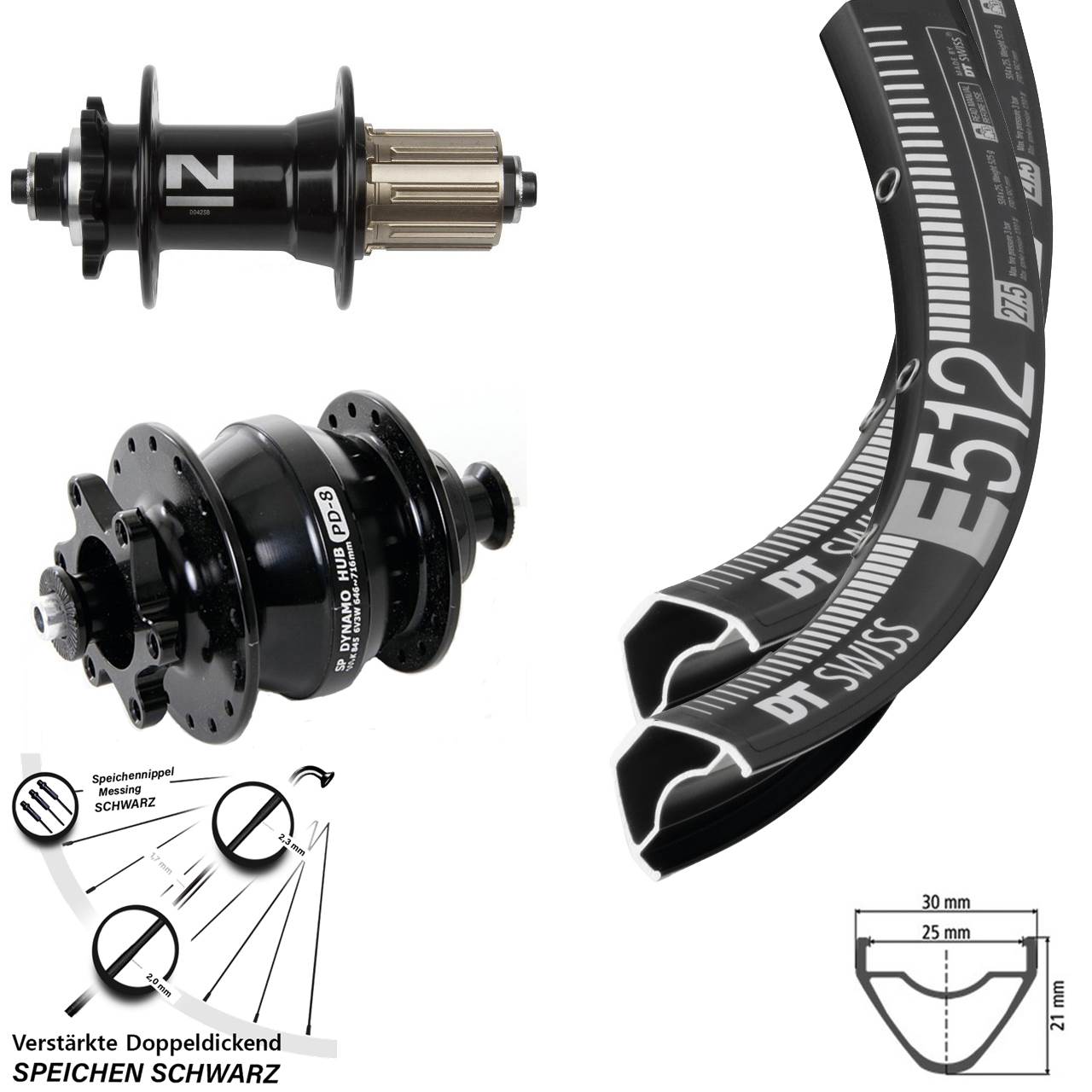 DT Swiss E512 Novatec D042 SP PD-8 Disc 6-Loch 29 Zoll Laufradsatz QR 8-11 fach