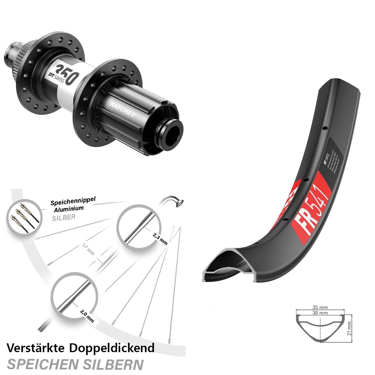 FR 541 DT Swiss 350 29 Zoll Hinterrad Centerlock 12x142 8-11 fach HG