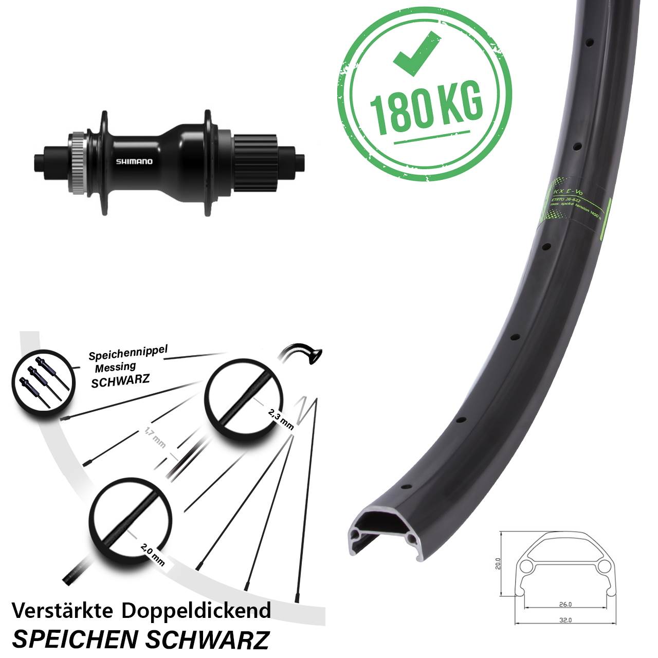 KX Evo Shimano FH-QC500-MS 27,5 Zoll Hinterrad Centerlock QR Shimano Micro Spline