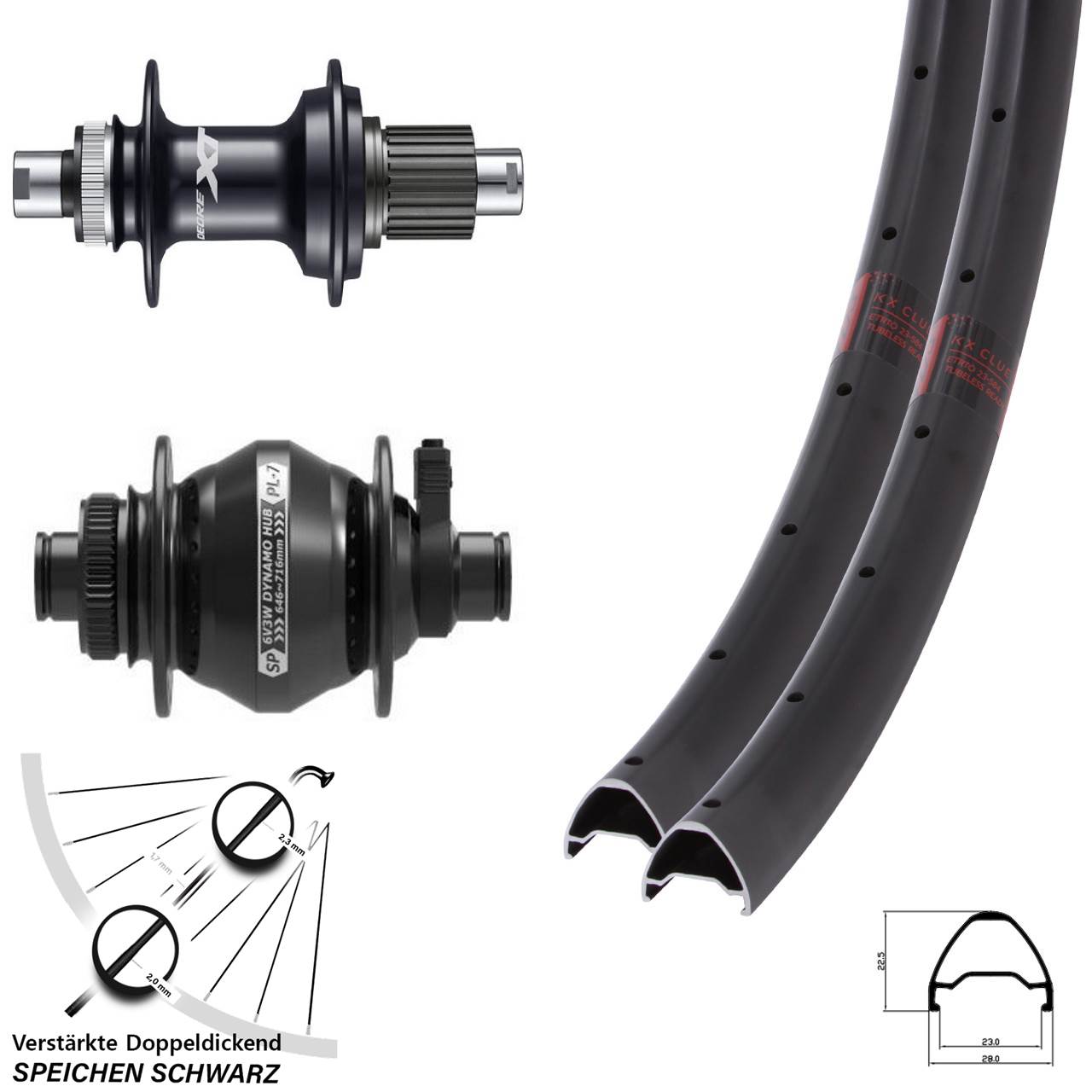 KX Clue Shimano FH-M8110 Shutter PL-7 26 Zoll Disc Laufrad-Satz 12x100/142 Micro Spline